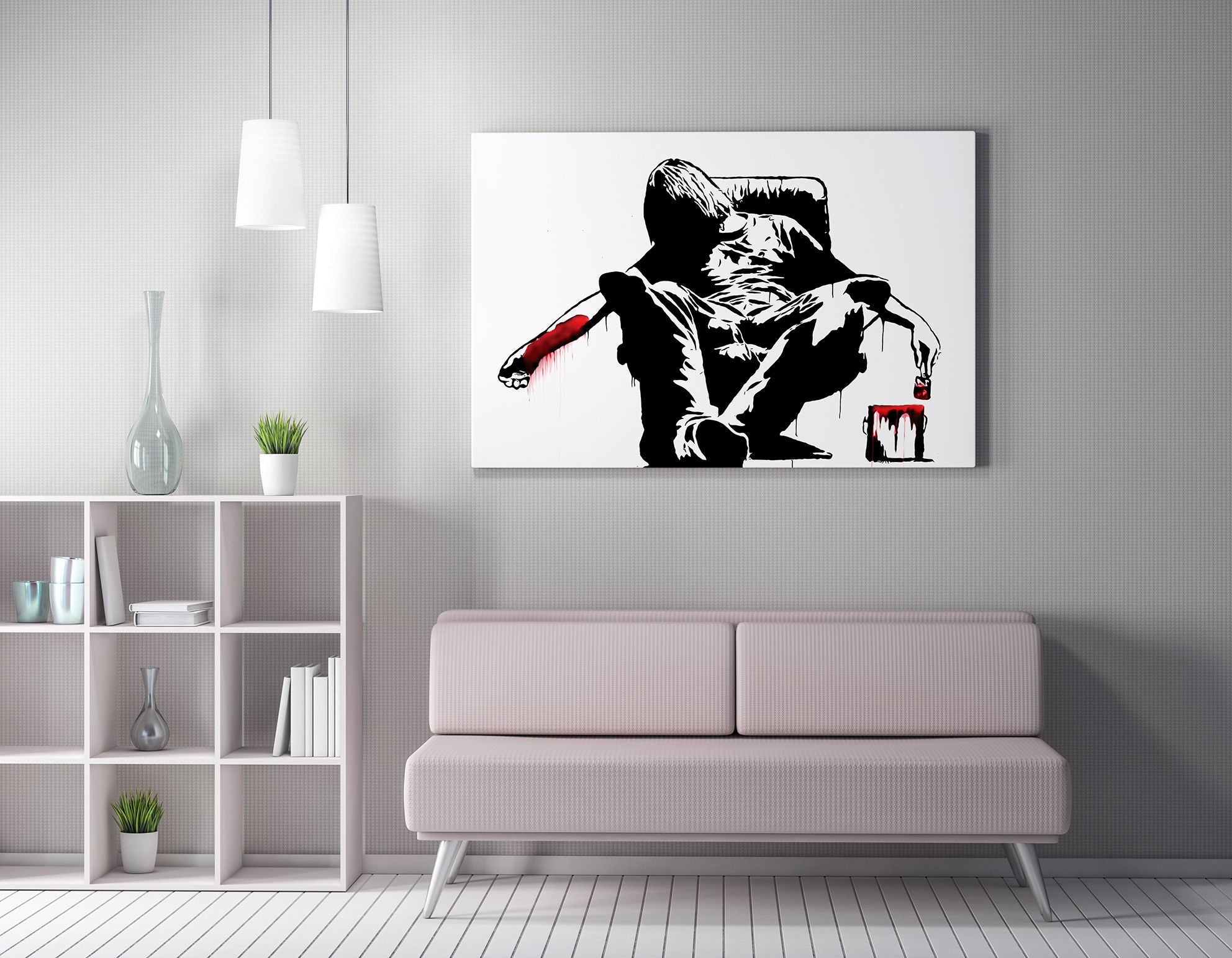 Quadro Decorativo em Tela WY134 Multicolor 50x70cm - Impressão Digital Premium com Moldura em Madeira