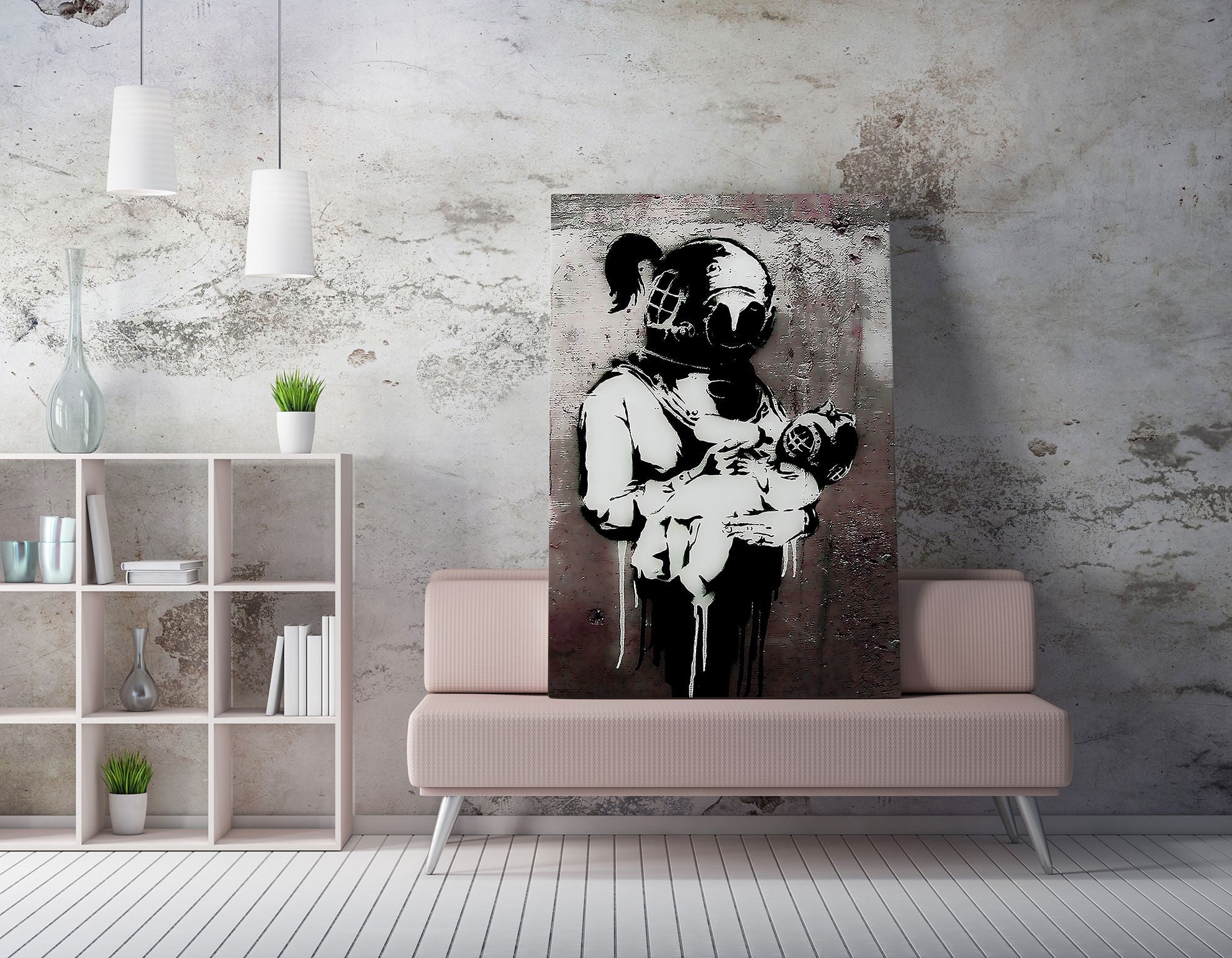 Quadro Decorativo em Tela WY135 Multicolor 50x70cm - Impressão Digital Premium com Moldura em Madeira