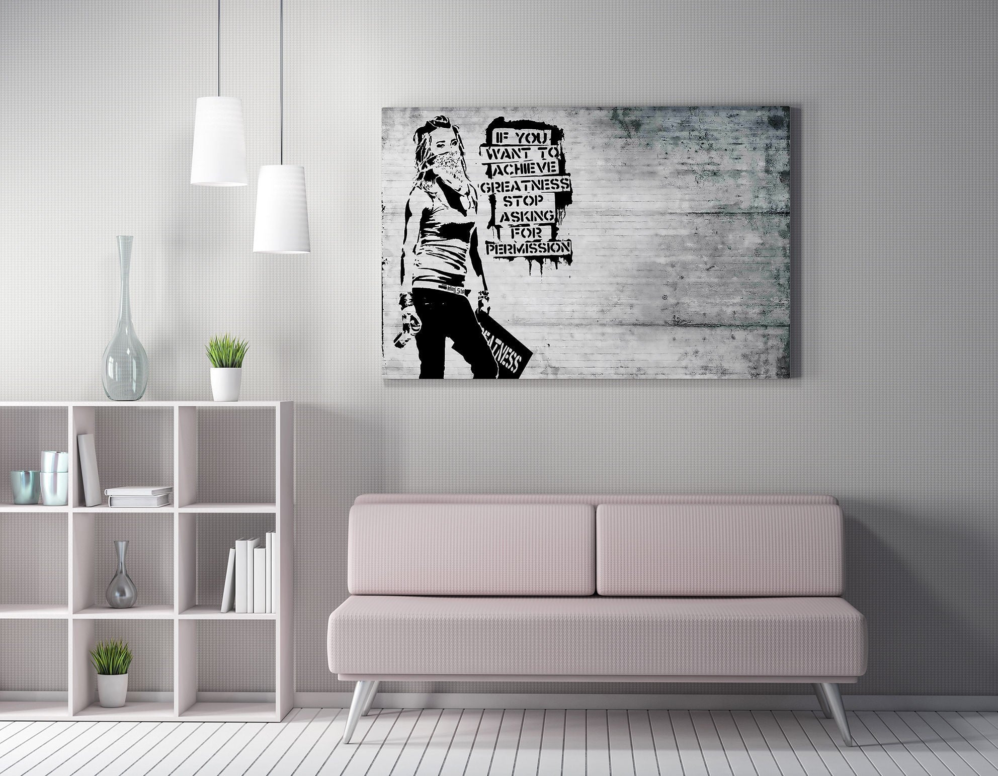 Quadro Decorativo em Tela WY136 Multicolor 50x70cm - Impressão Digital Premium com Moldura em Madeira