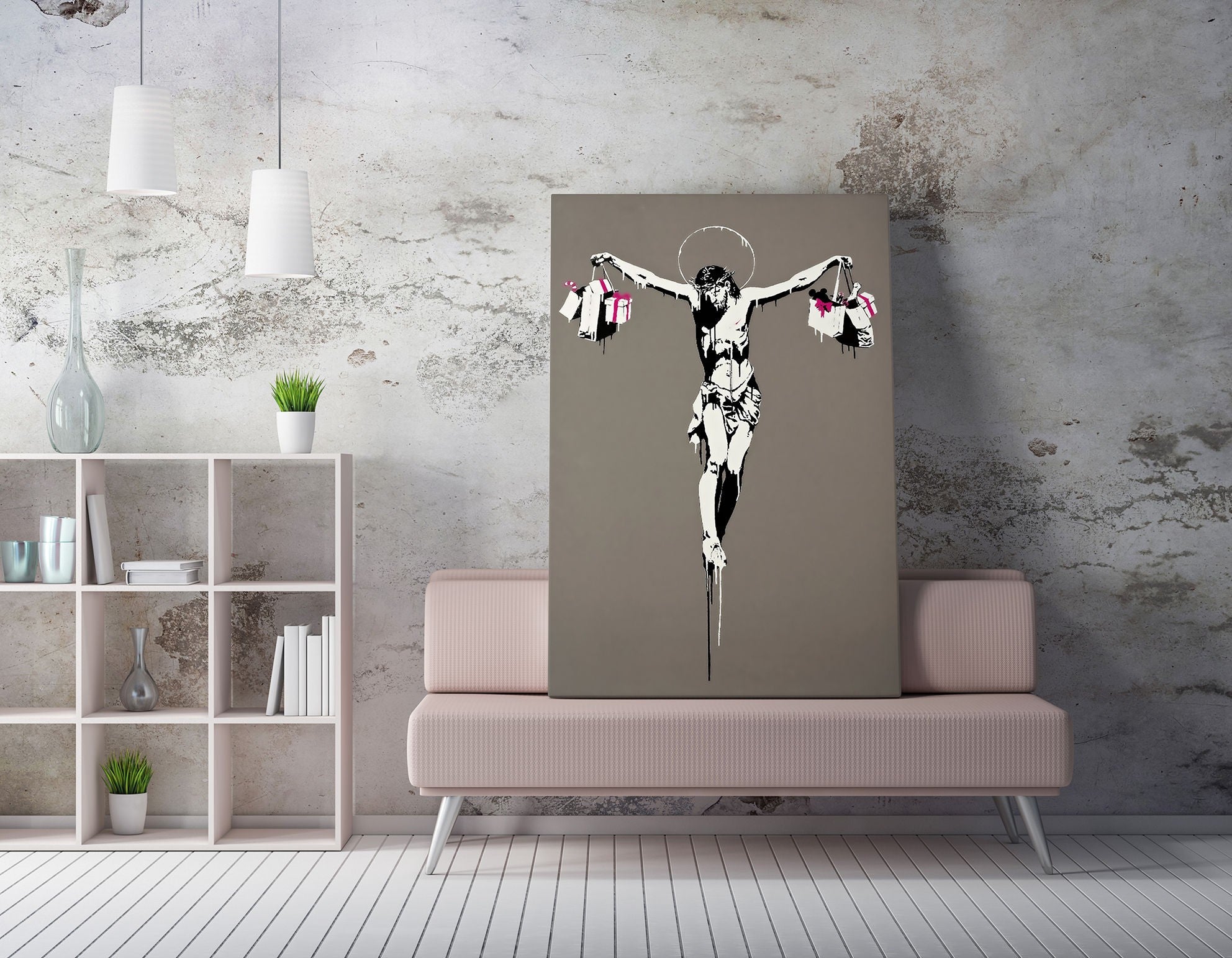 Quadro Decorativo em Tela WY137 Multicolor 50x70cm - Impressão Digital Premium com Moldura em Madeira