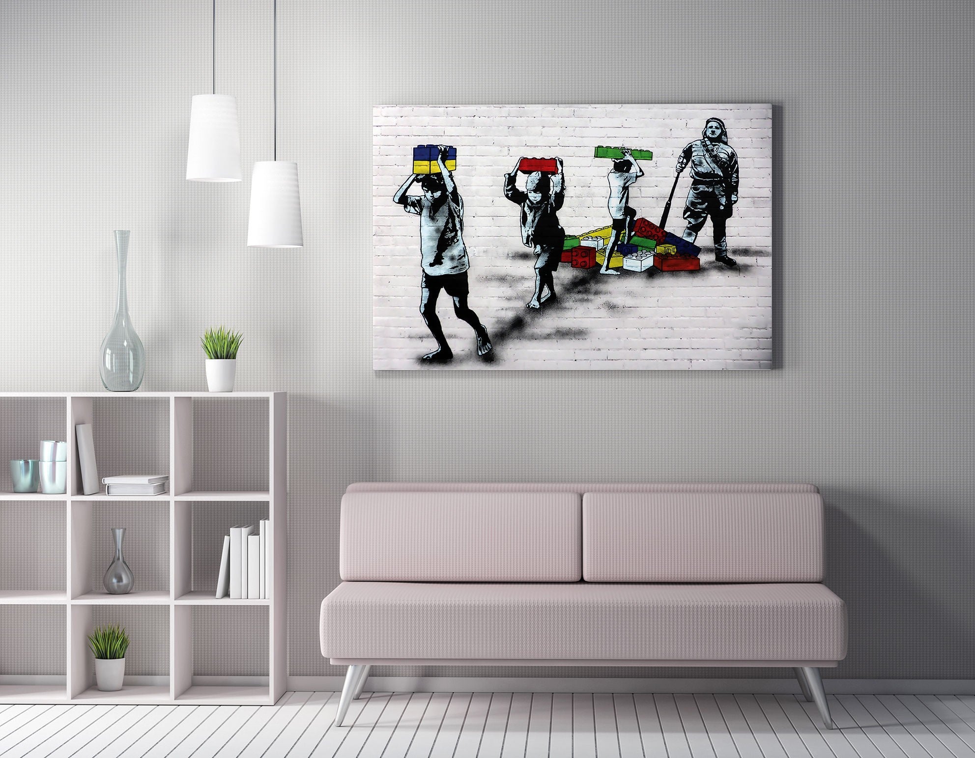 Quadro Decorativo em Tela WY138 Multicolor 50x70cm - Impressão Digital Premium com Moldura em Madeira