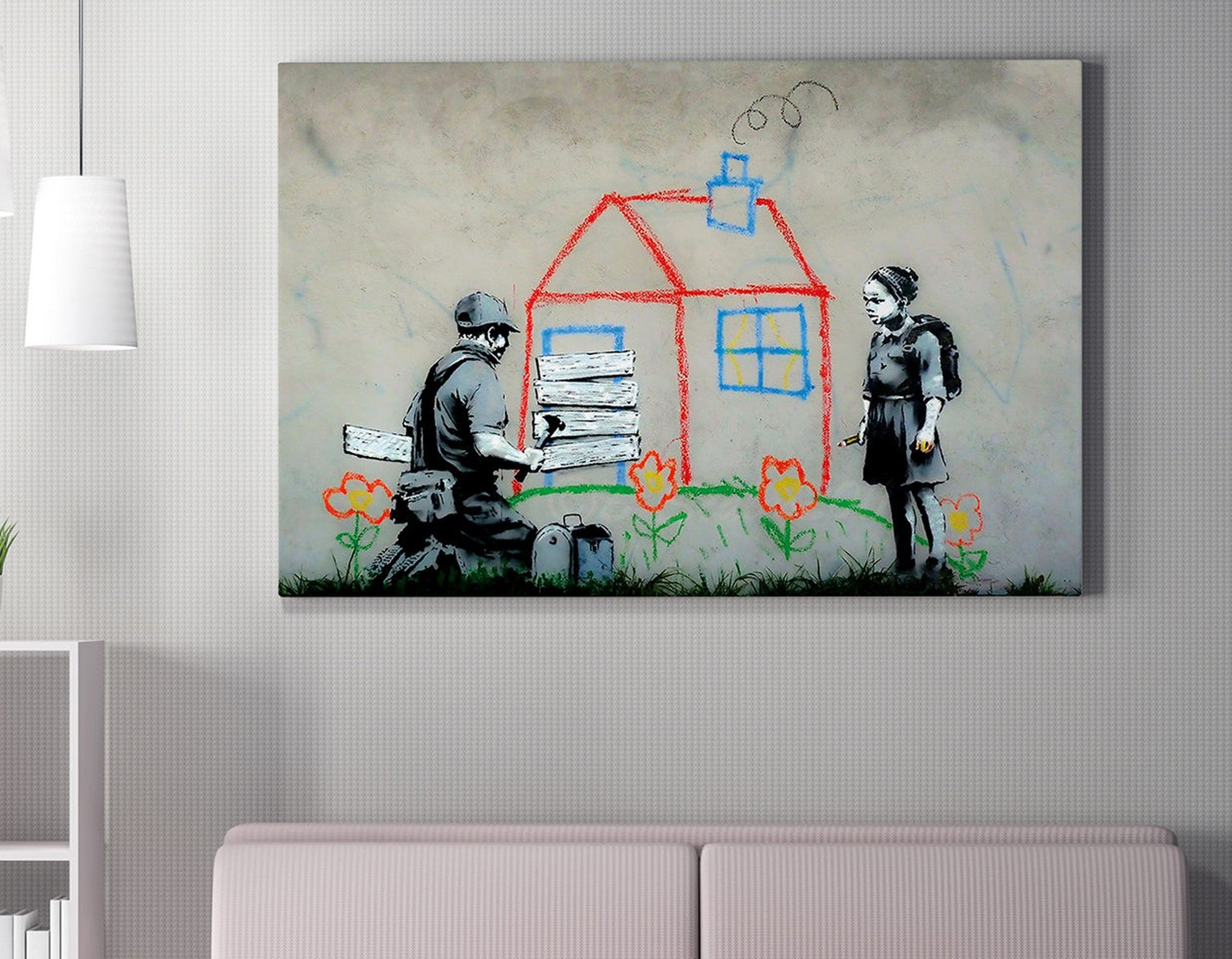 Quadro Decorativo em Tela WY139 Multicolor 50x70cm - Impressão Digital Premium com Moldura em Madeira