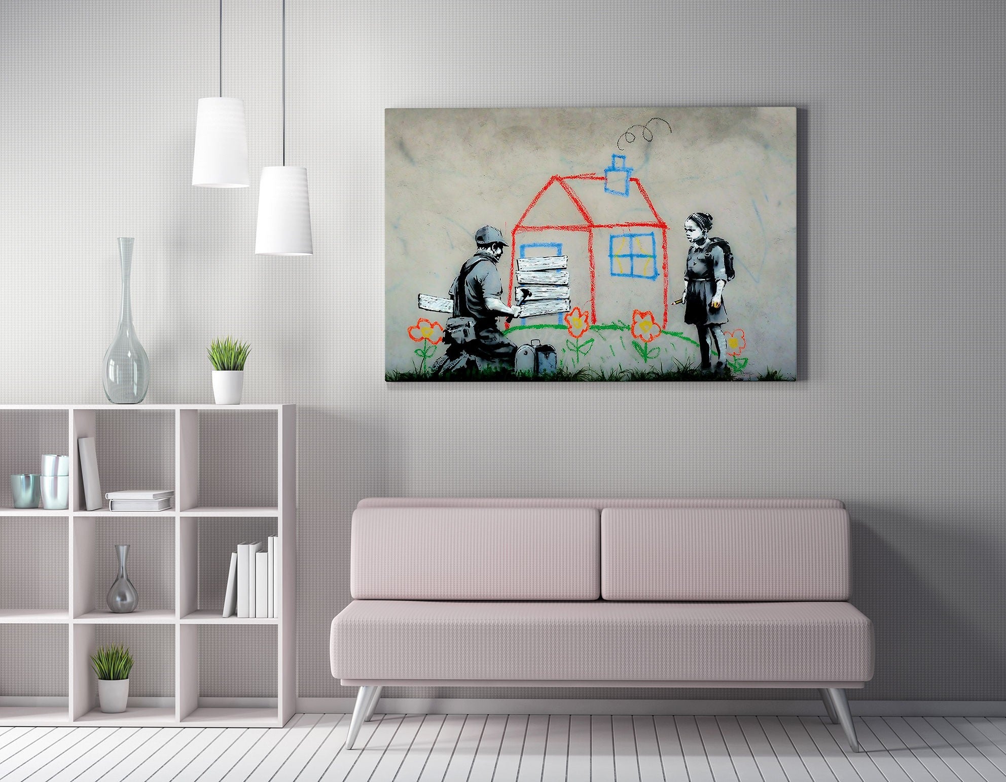 Quadro Decorativo em Tela WY139 Multicolor 50x70cm - Impressão Digital Premium com Moldura em Madeira