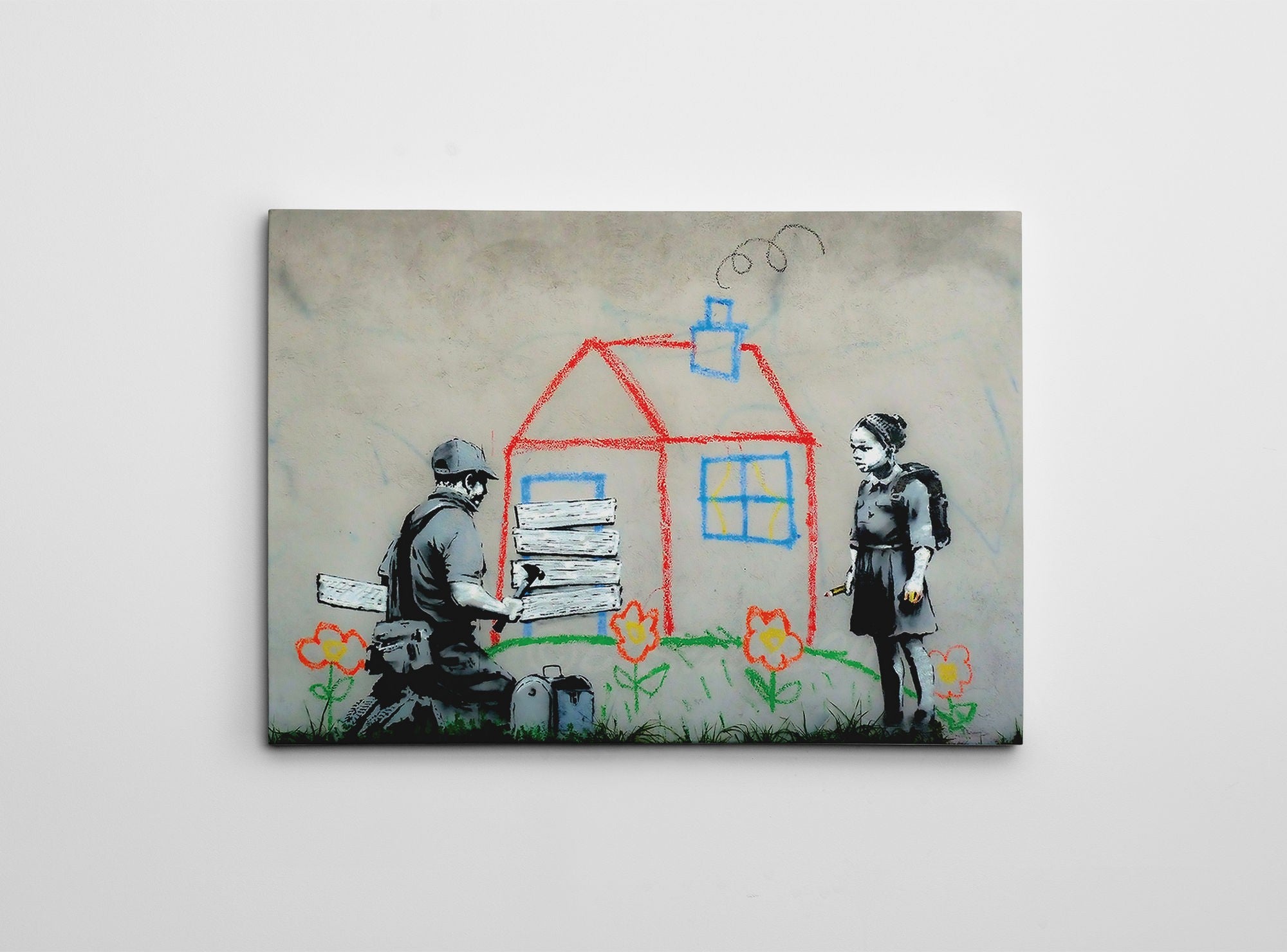 Quadro Decorativo em Tela WY139 Multicolor 50x70cm - Impressão Digital Premium com Moldura em Madeira