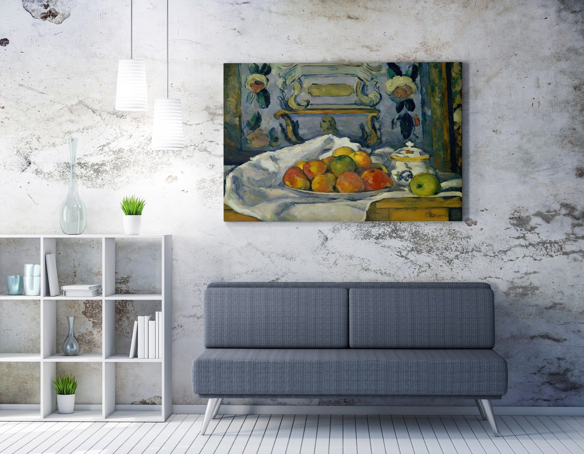 Quadro Decorativo em Tela WY281 - Impressão Digital Multicolor 50x70cm com Moldura de Madeira