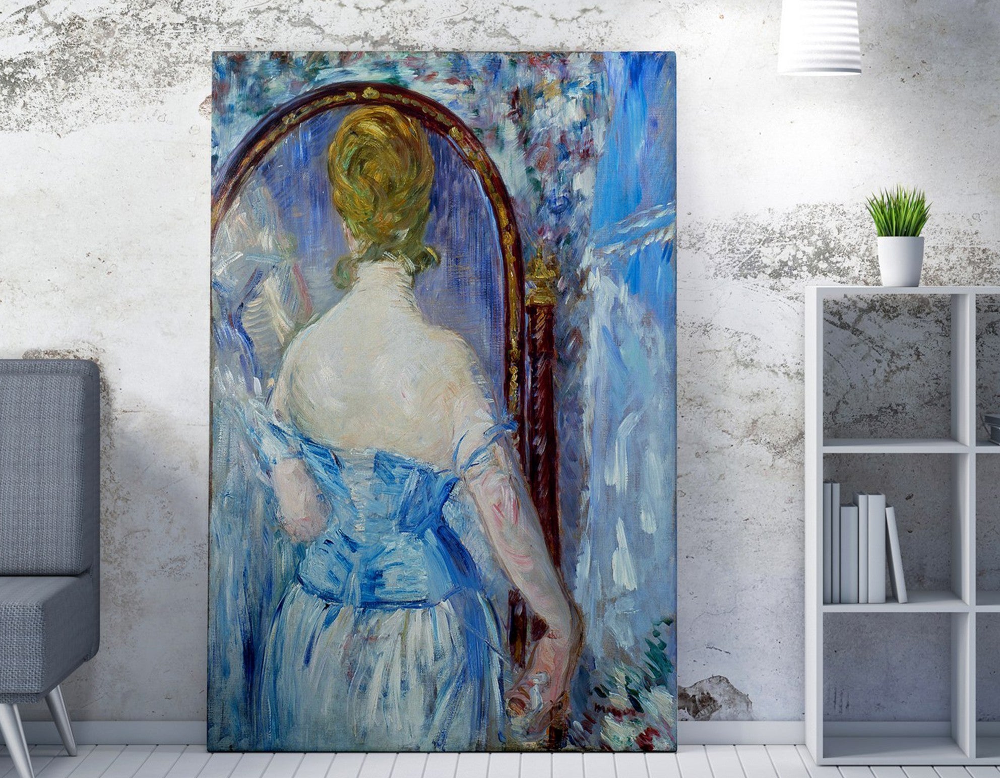 Quadro Decorativo em Tela WY285 - Impressão Digital Multicolor 50x70cm com Moldura de Madeira