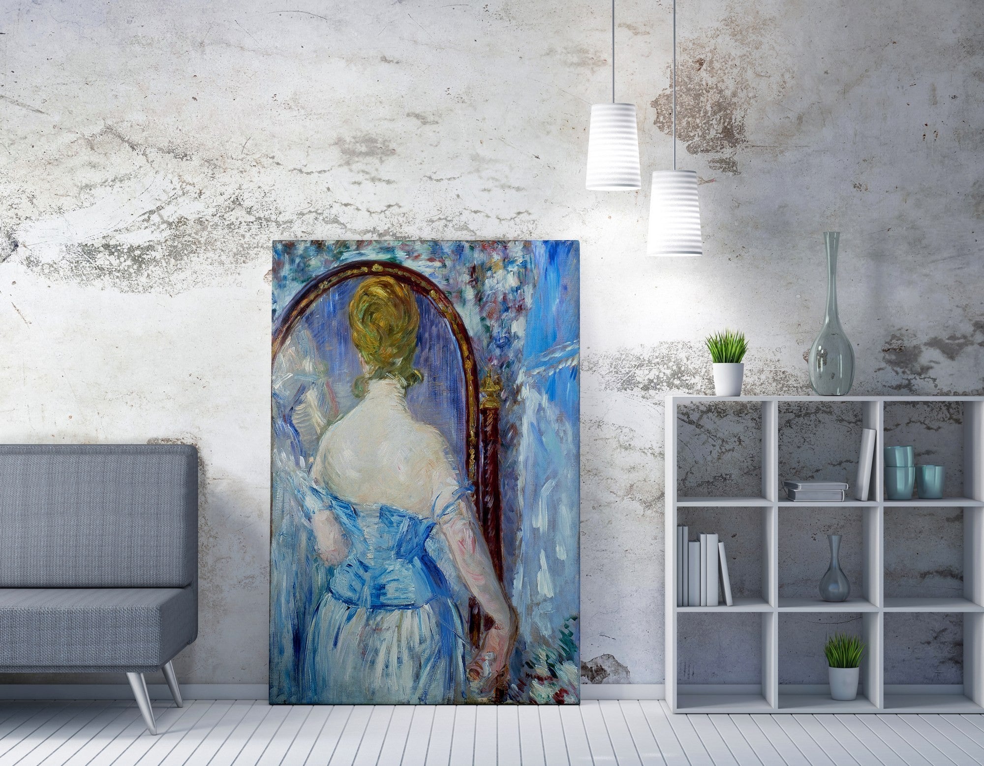 Quadro Decorativo em Tela WY285 - Impressão Digital Multicolor 50x70cm com Moldura de Madeira