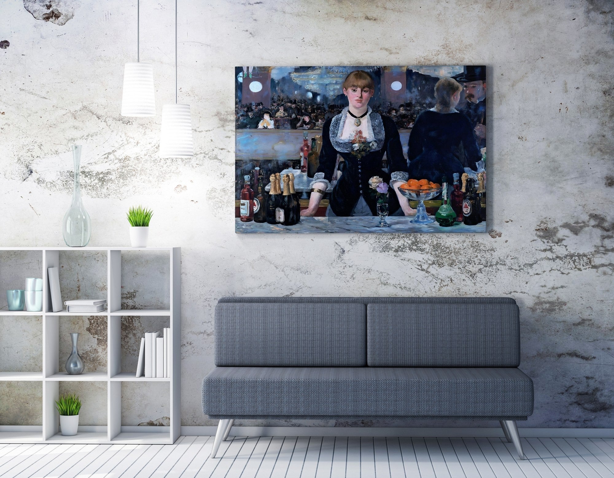 Quadro Decorativo em Tela WY287 Multicolor 50x70cm - Impressão Digital Premium com Moldura em Madeira