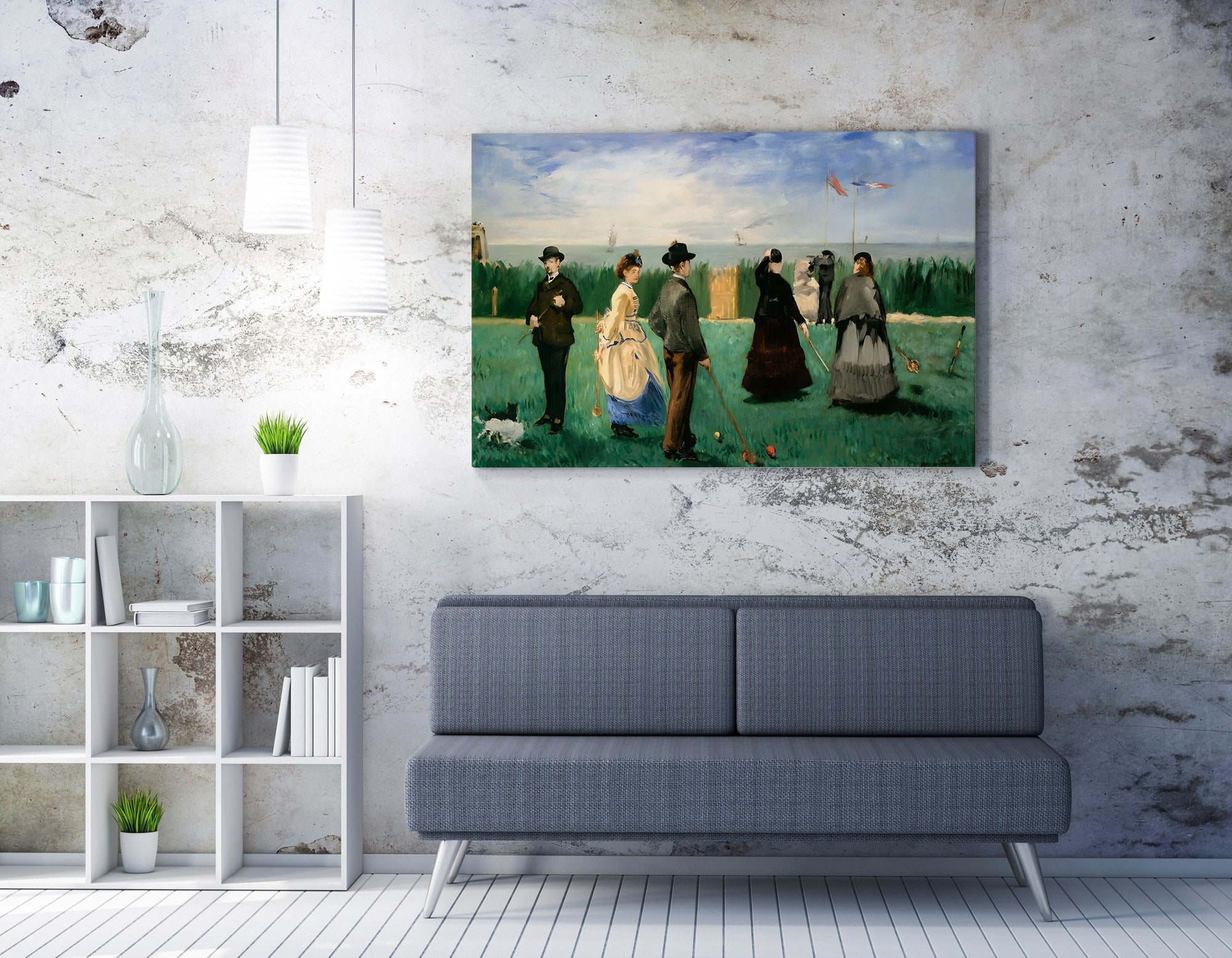 Quadro Decorativo em Tela WY291 - Impressão Digital Multicolor 50x70cm com Moldura de Madeira