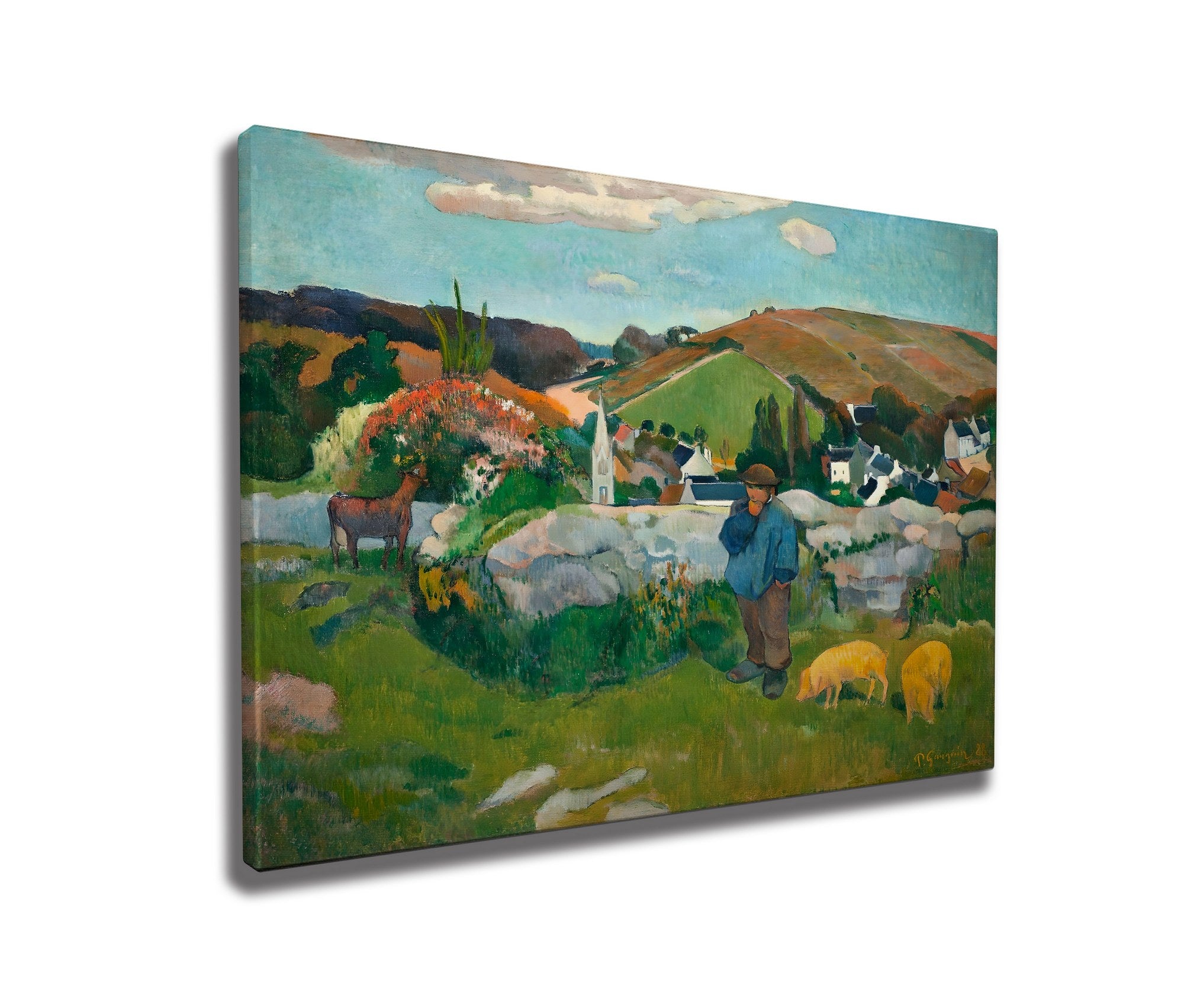 Quadro Decorativo em Tela WY296 Multicolor 50x70cm - Impressão Digital Premium com Moldura em Madeira