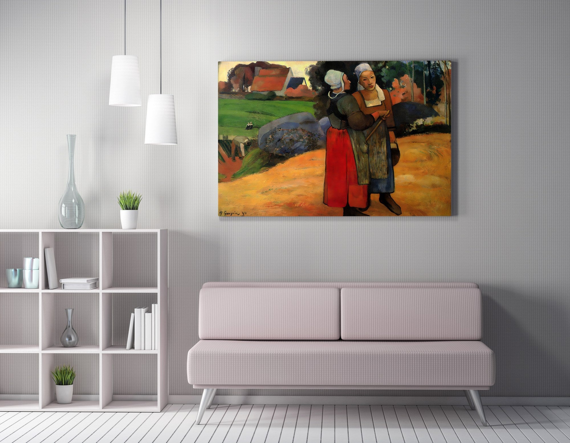 Quadro Decorativo em Tela WY299 - Impressão Digital Multicolor 50x70cm com Moldura de Madeira