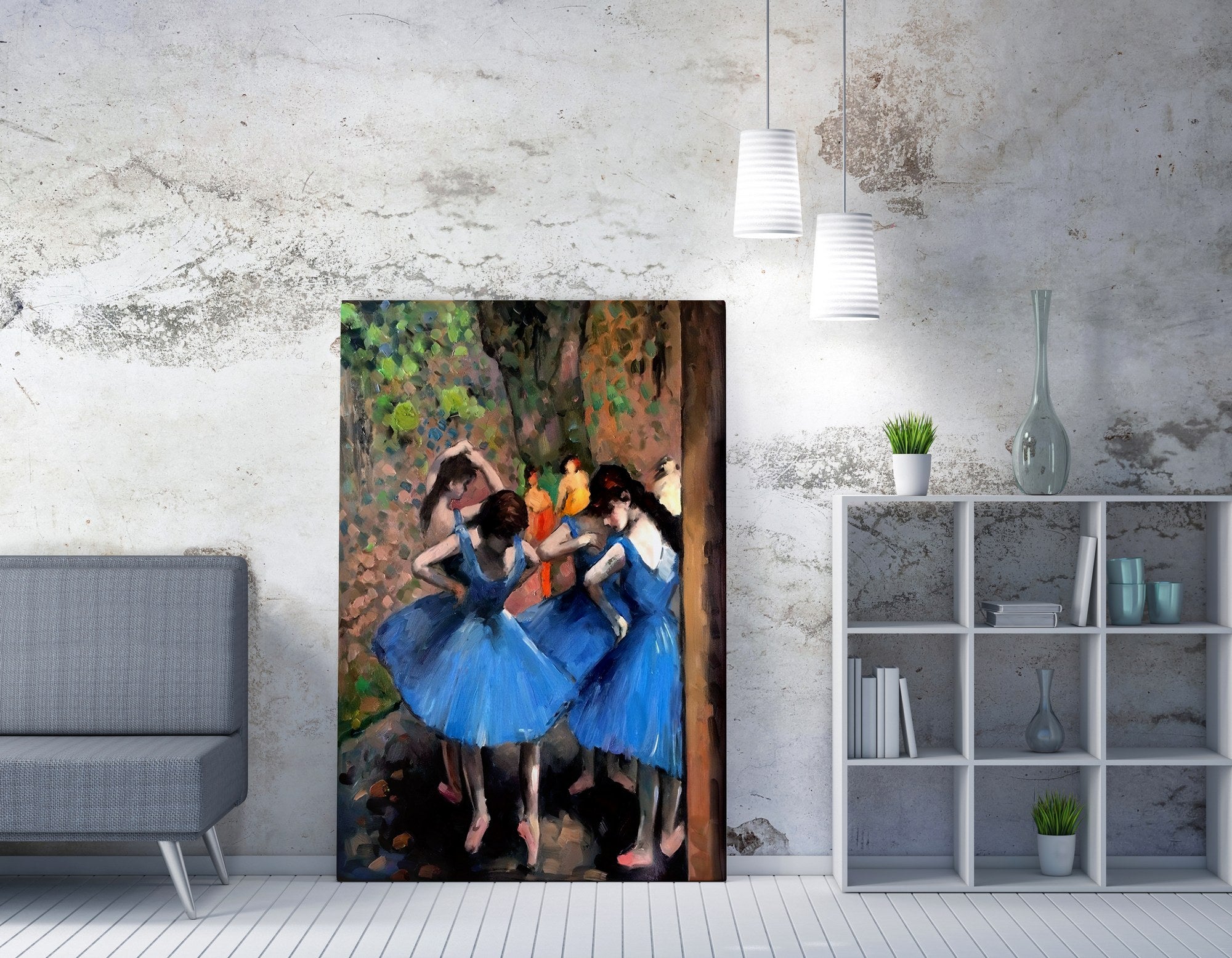 Quadro Decorativo em Tela WY300 - Impressão Digital Multicolor 50x70cm com Moldura de Madeira