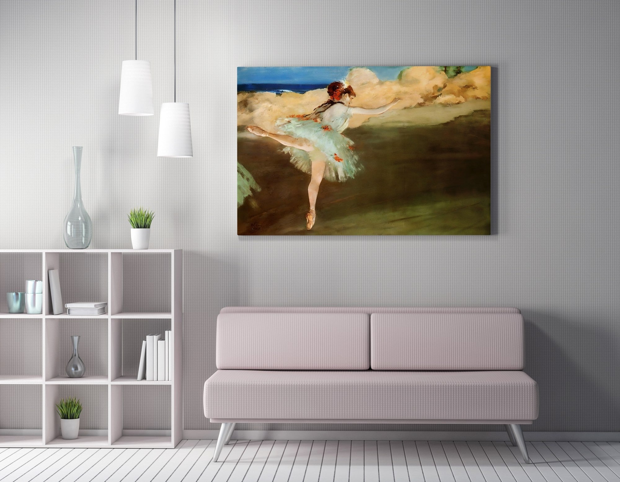 Quadro Decorativo em Tela WY301 - Impressão Digital Multicolor 50x70cm com Moldura de Madeira