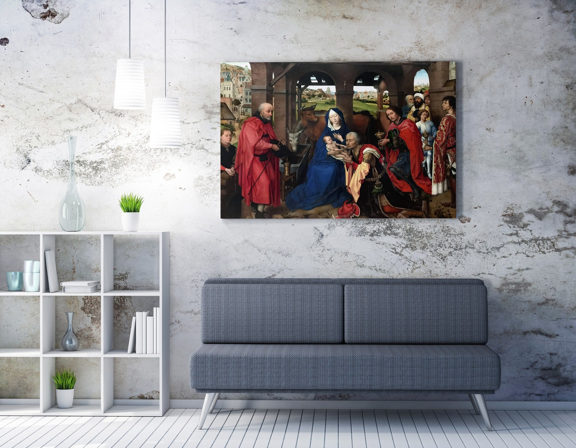Quadro Decorativo em Tela WY309 Multicolor 50x70cm - Impressão Digital Premium com Moldura em Madeira