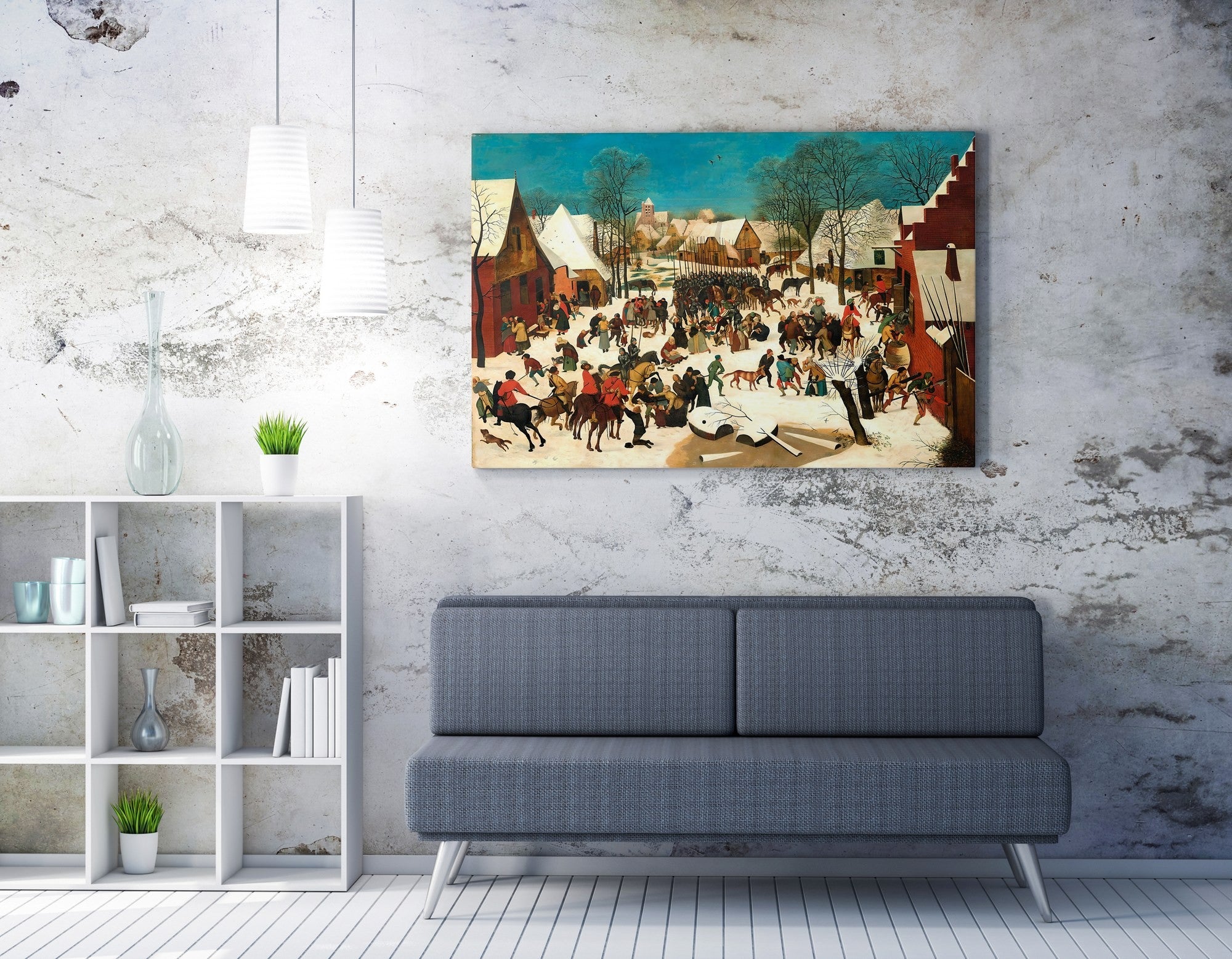 Quadro Decorativo em Tela WY313 Multicolor 50x70cm - Impressão Digital com Moldura de Madeira