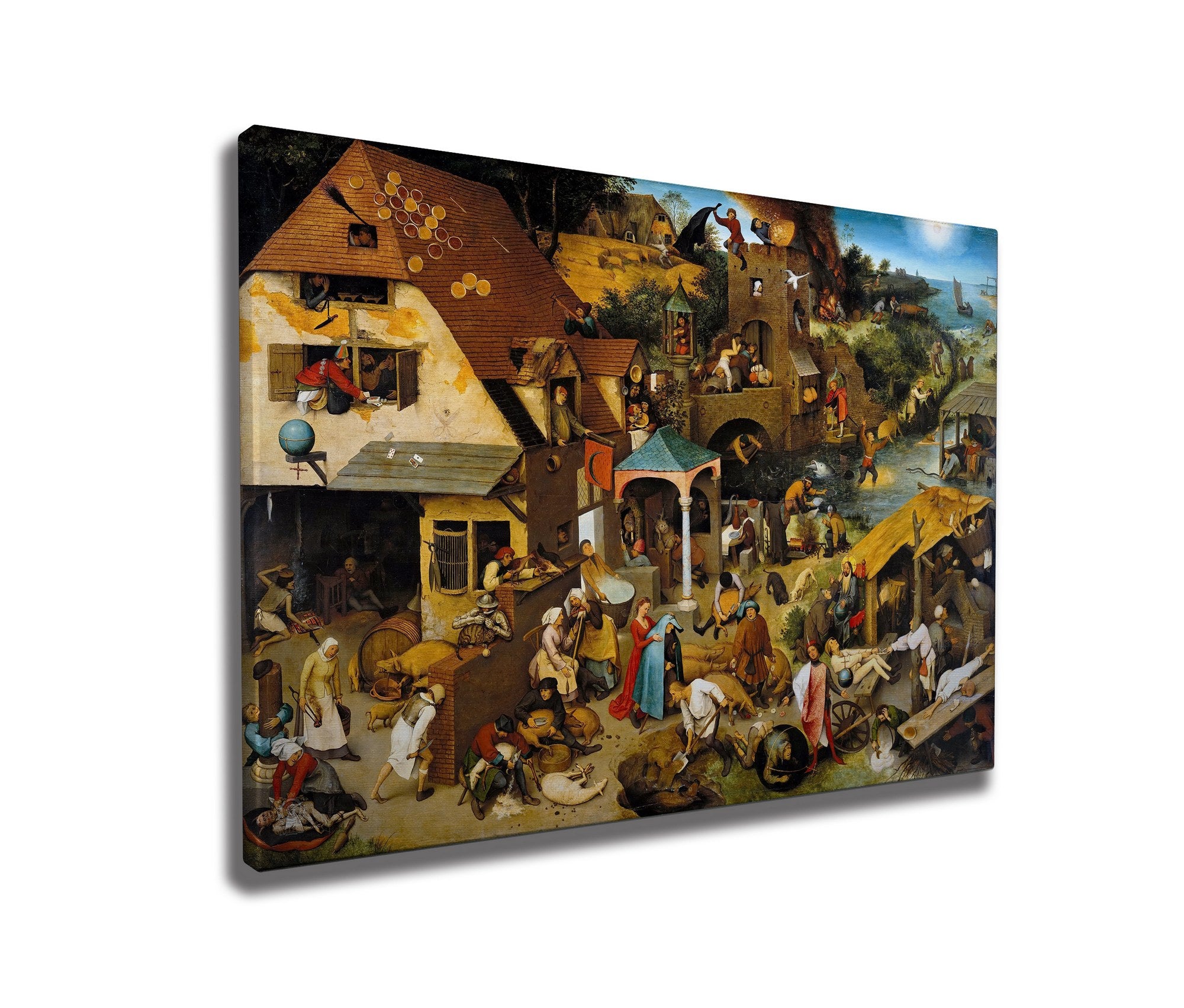 Quadro Decorativo em Tela WY314 Multicolor 50x70cm - Impressão Digital com Moldura de Madeira