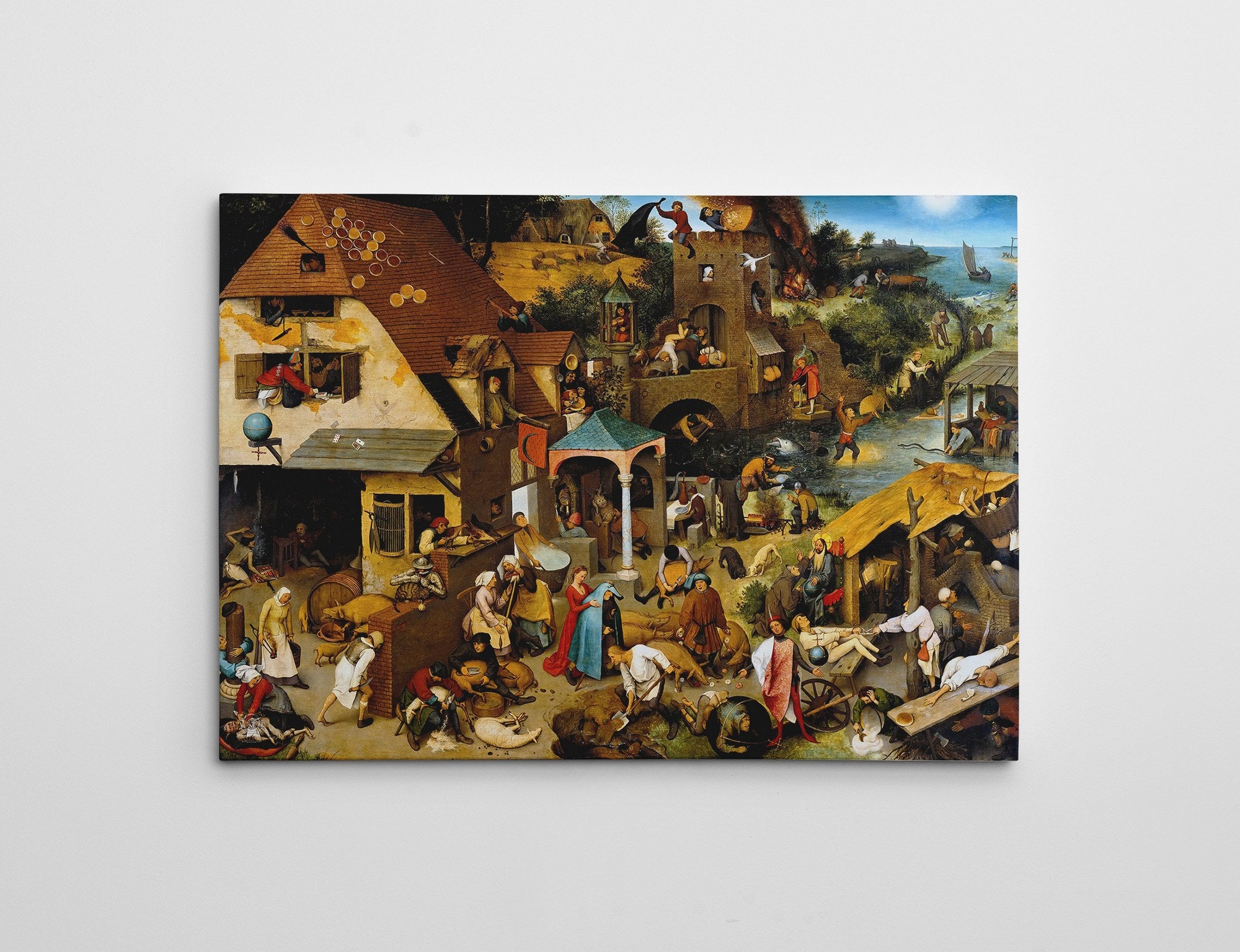 Quadro Decorativo em Tela WY314 Multicolor 50x70cm - Impressão Digital com Moldura de Madeira