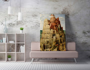 Quadro Decorativo em Tela WY315 - Impressão Digital Multicolor 50x70cm com Moldura de Madeira