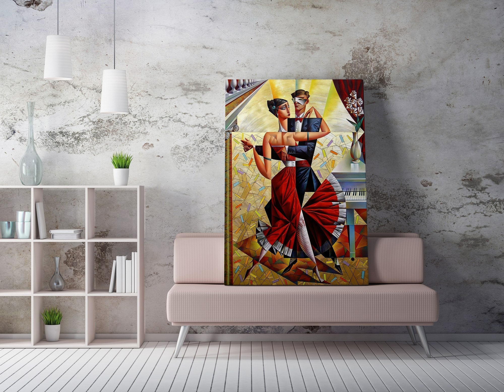 Quadro Decorativo em Tela WY316 Multicolor 50x70cm - Impressão Digital Premium com Moldura em Madeira