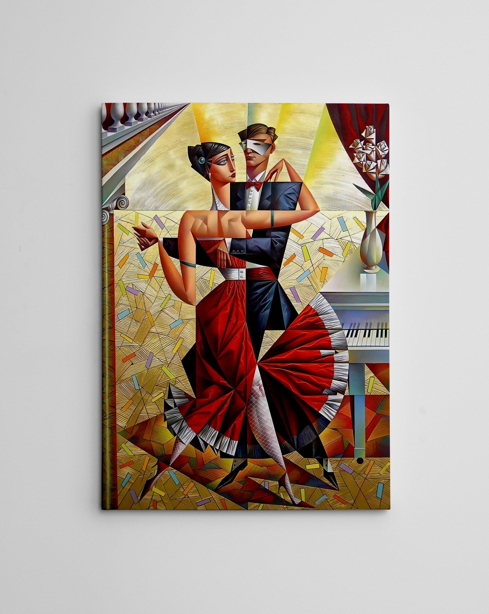 Quadro Decorativo em Tela WY316 Multicolor 50x70cm - Impressão Digital Premium com Moldura em Madeira