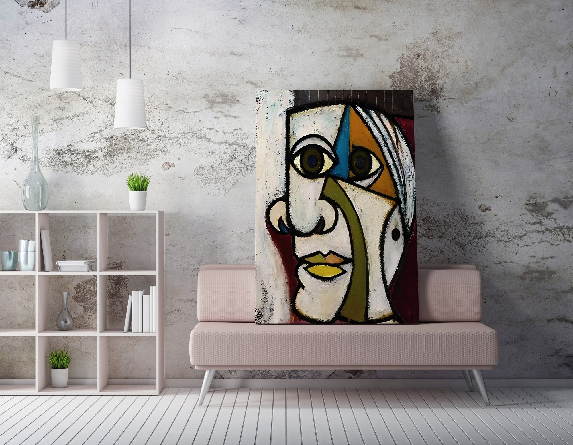 Quadro Decorativo em Tela WY317 Multicolor 50x70cm - Impressão Digital Premium com Moldura em Madeira