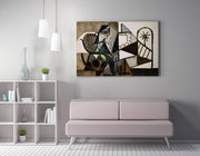 Quadro Decorativo em Tela WY318 Multicolor 50x70cm - Impressão Digital Premium com Moldura em Madeira