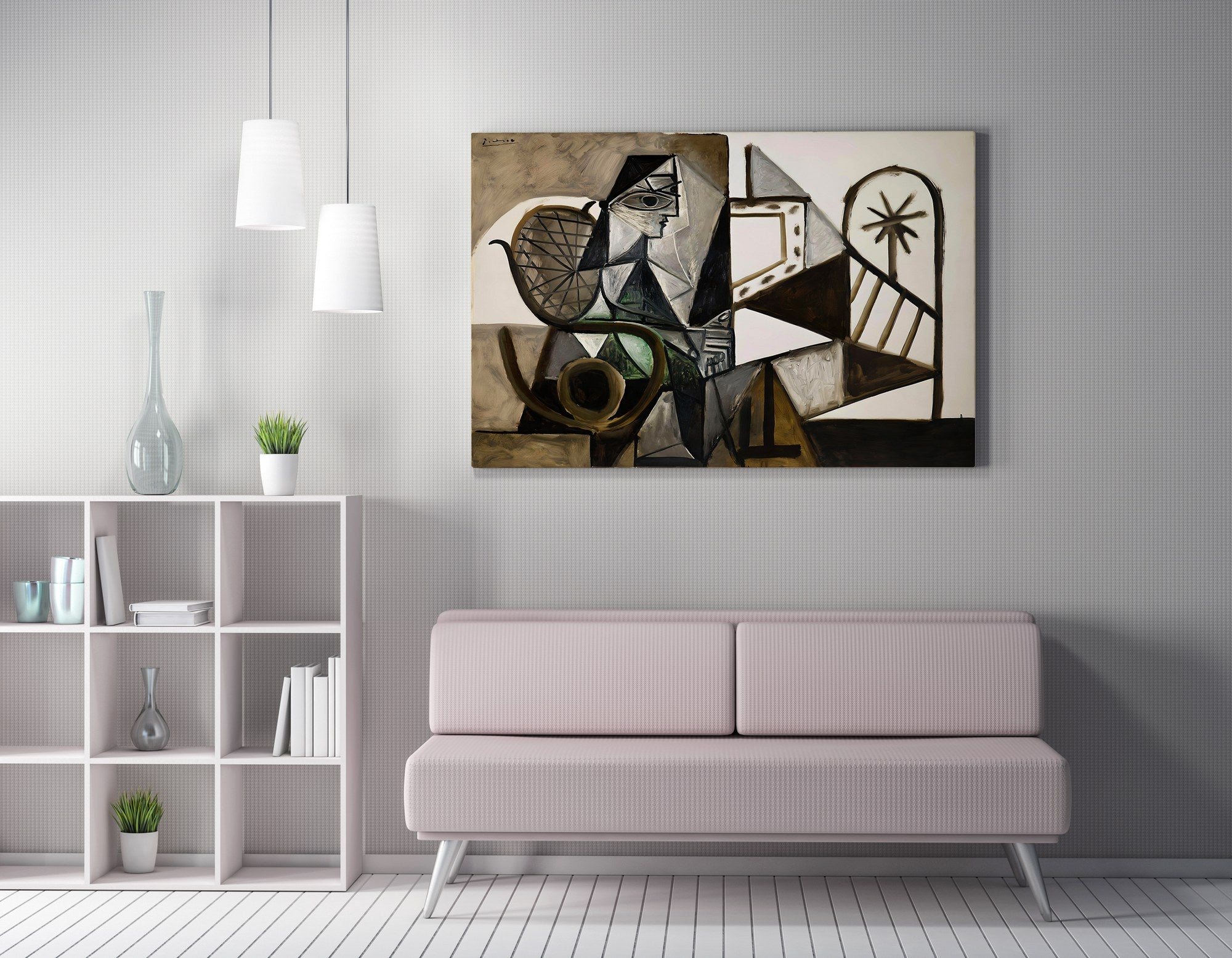 Quadro Decorativo em Tela WY318 Multicolor 50x70cm - Impressão Digital Premium com Moldura em Madeira