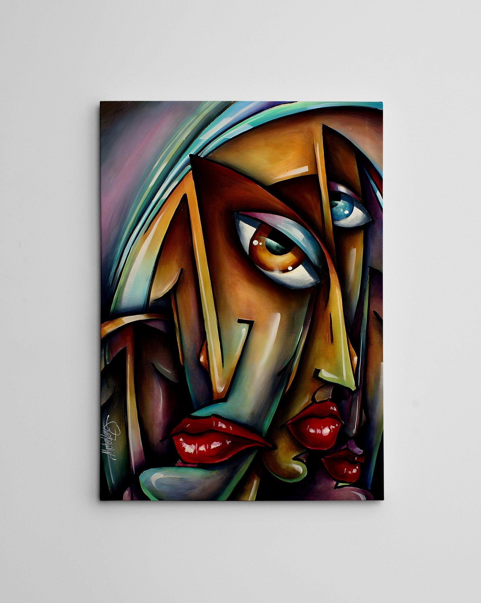 Quadro Decorativo em Tela WY320 Multicolor 50x70cm - Impressão Digital com Moldura de Madeira