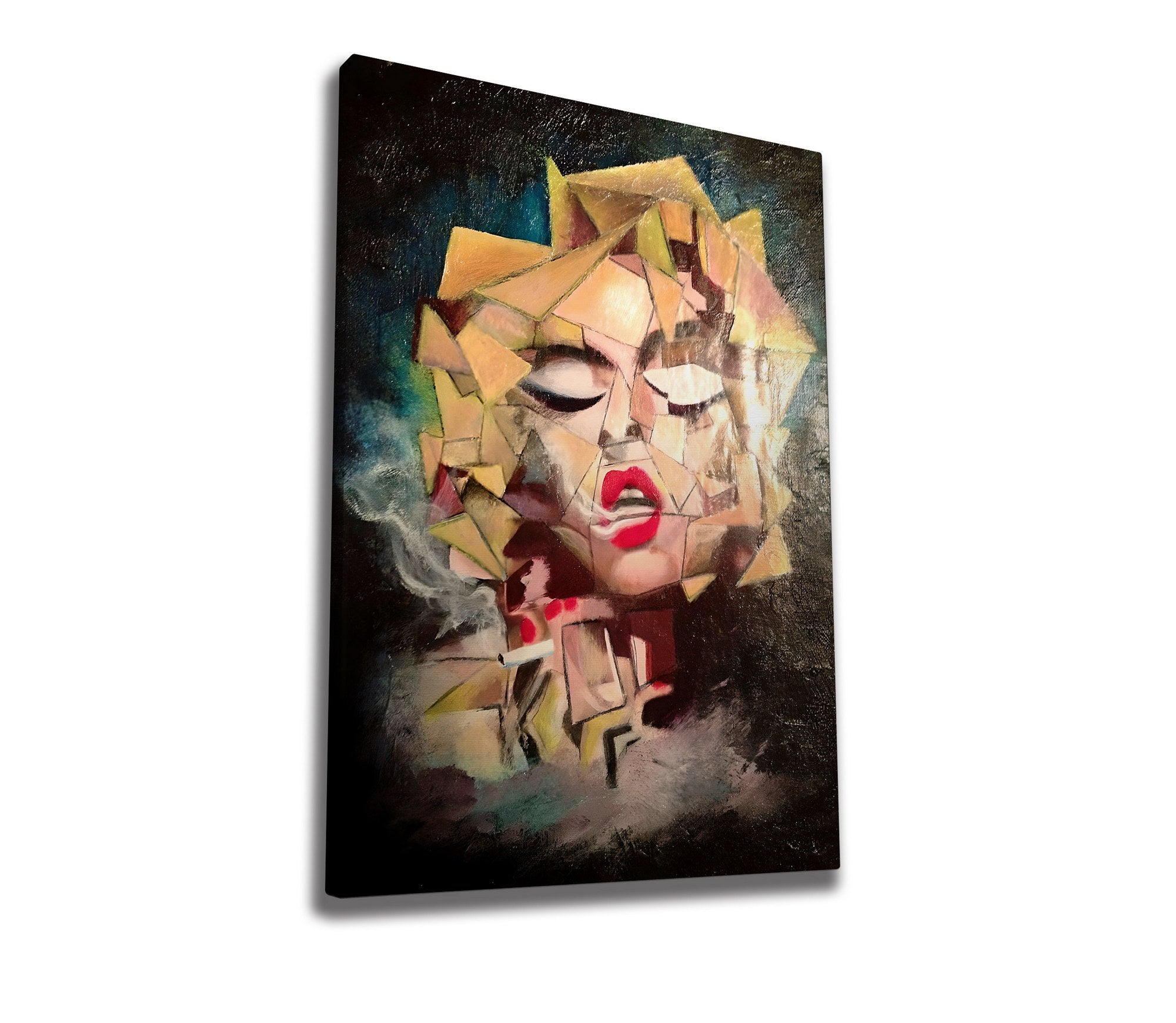 Quadro Decorativo em Tela WY322 Multicolor 50x70cm - Impressão Digital com Moldura de Madeira