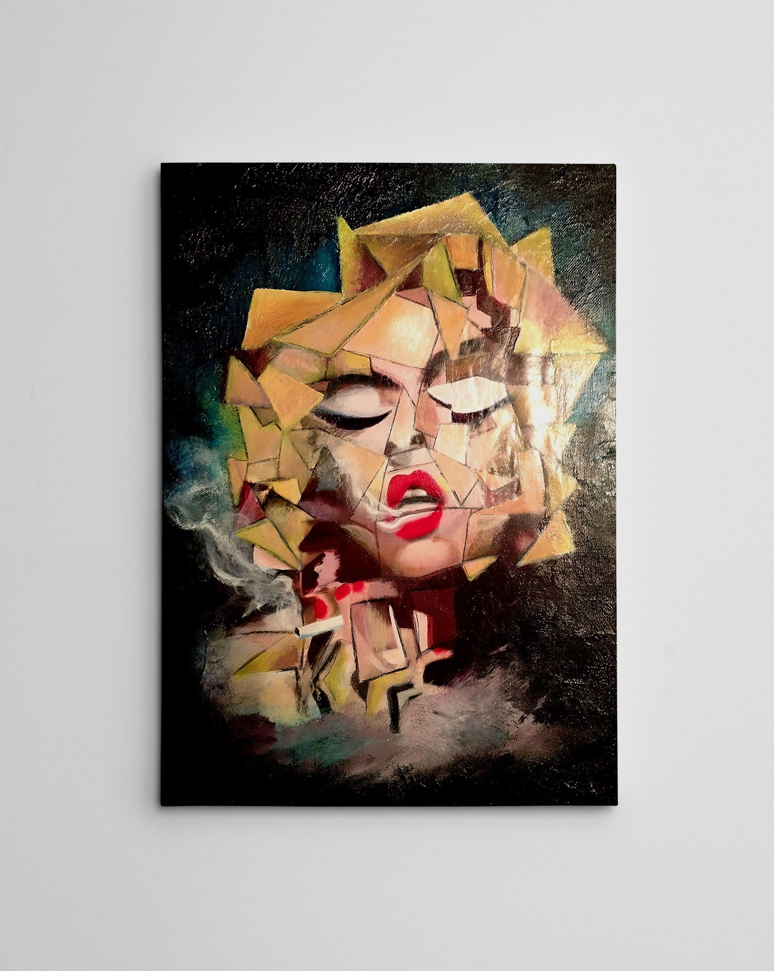 Quadro Decorativo em Tela WY322 Multicolor 50x70cm - Impressão Digital com Moldura de Madeira