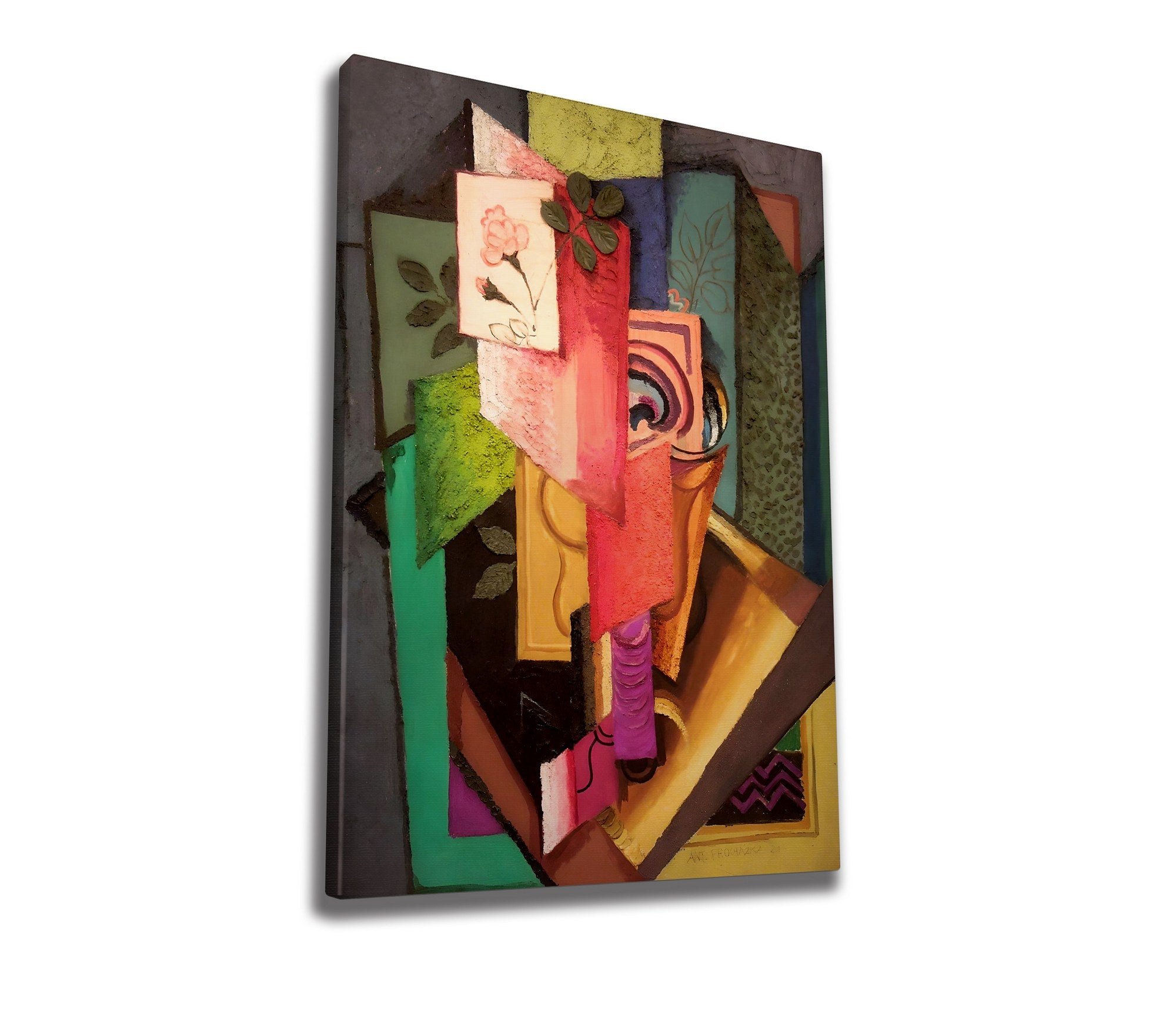 Quadro Decorativo em Tela WY323 Multicolor 50x70cm - Impressão Digital com Moldura de Madeira