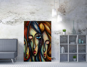 Quadro Decorativo em Tela WY324 Multicolor 50x70cm - Impressão Digital com Moldura de Madeira