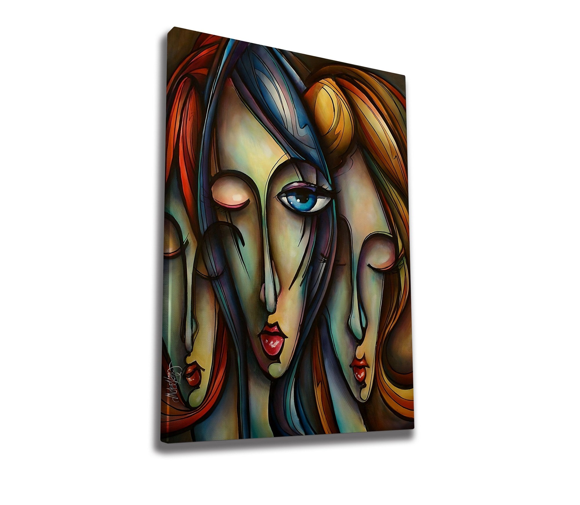 Quadro Decorativo em Tela WY324 Multicolor 50x70cm - Impressão Digital com Moldura de Madeira