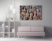 Quadro Decorativo em Tela WY325 Multicolor 50x70cm - Impressão Digital com Moldura de Madeira