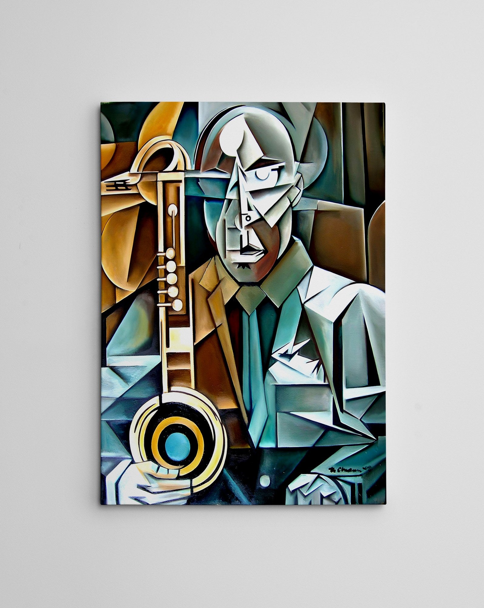 Quadro Decorativo em Tela WY326 Multicolor 50x70cm - Impressão Digital com Moldura de Madeira