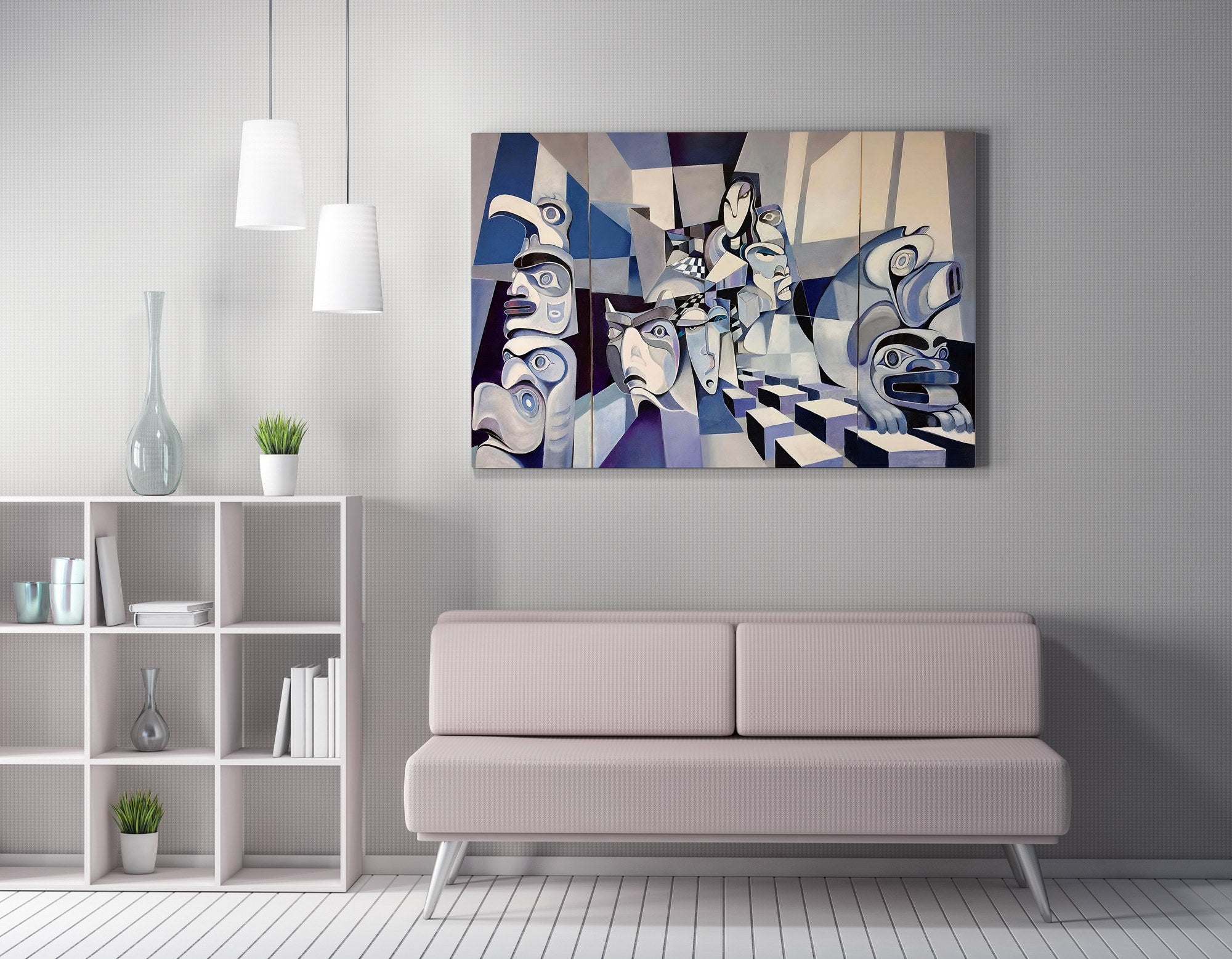 Quadro Decorativo em Tela WY327 Multicolor 50x70cm - Impressão Digital Premium com Moldura em Madeira