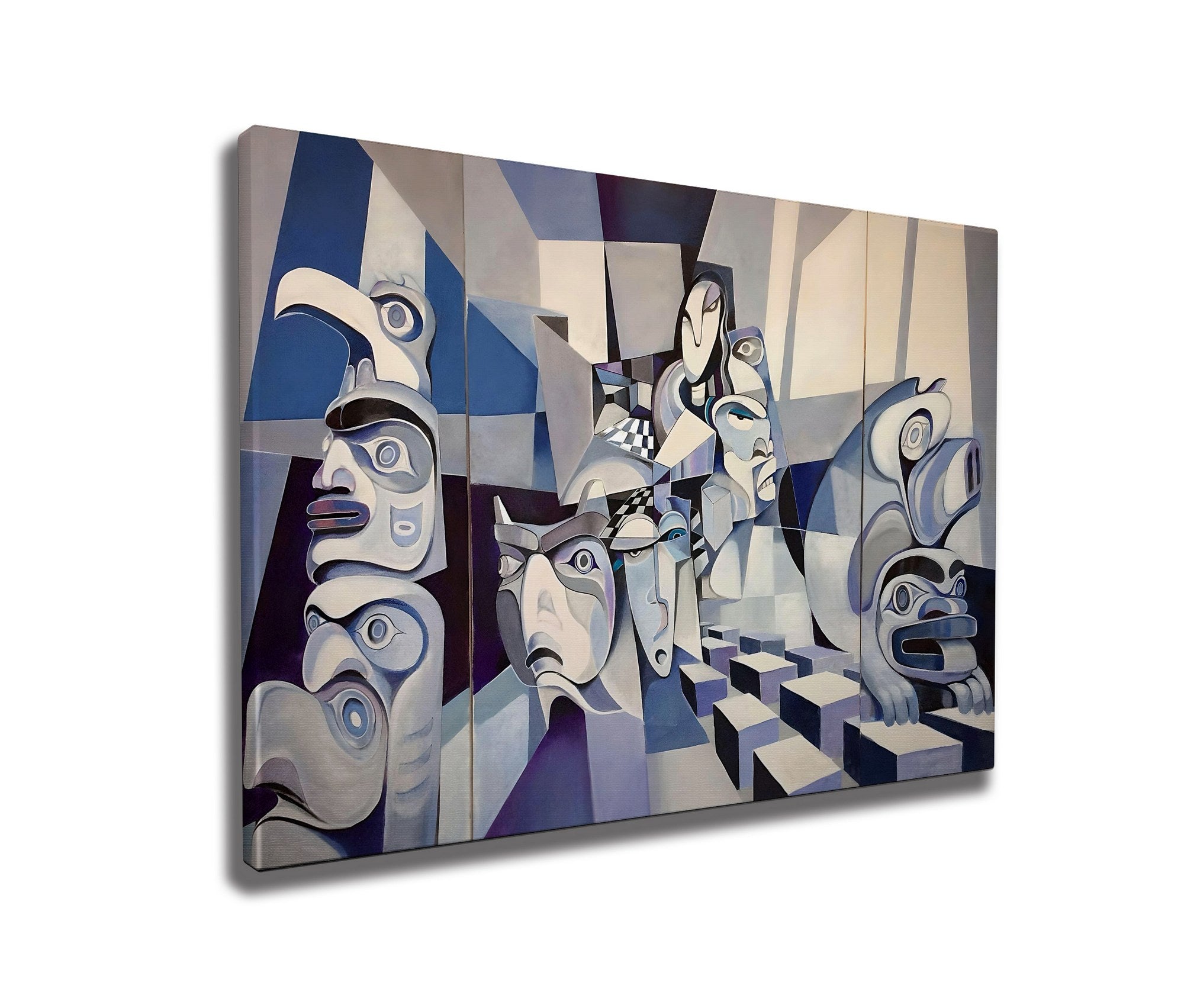 Quadro Decorativo em Tela WY327 Multicolor 50x70cm - Impressão Digital Premium com Moldura em Madeira