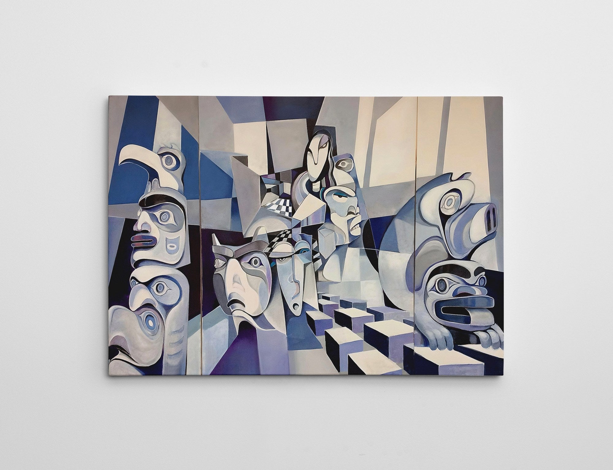 Quadro Decorativo em Tela WY327 Multicolor 50x70cm - Impressão Digital Premium com Moldura em Madeira