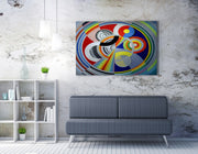 Quadro Decorativo em Tela WY330 - Impressão Digital Multicolor 50x70cm com Moldura de Madeira