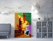 Quadro Decorativo em Tela WY331 - Impressão Digital Multicolor 50x70cm com Moldura de Madeira