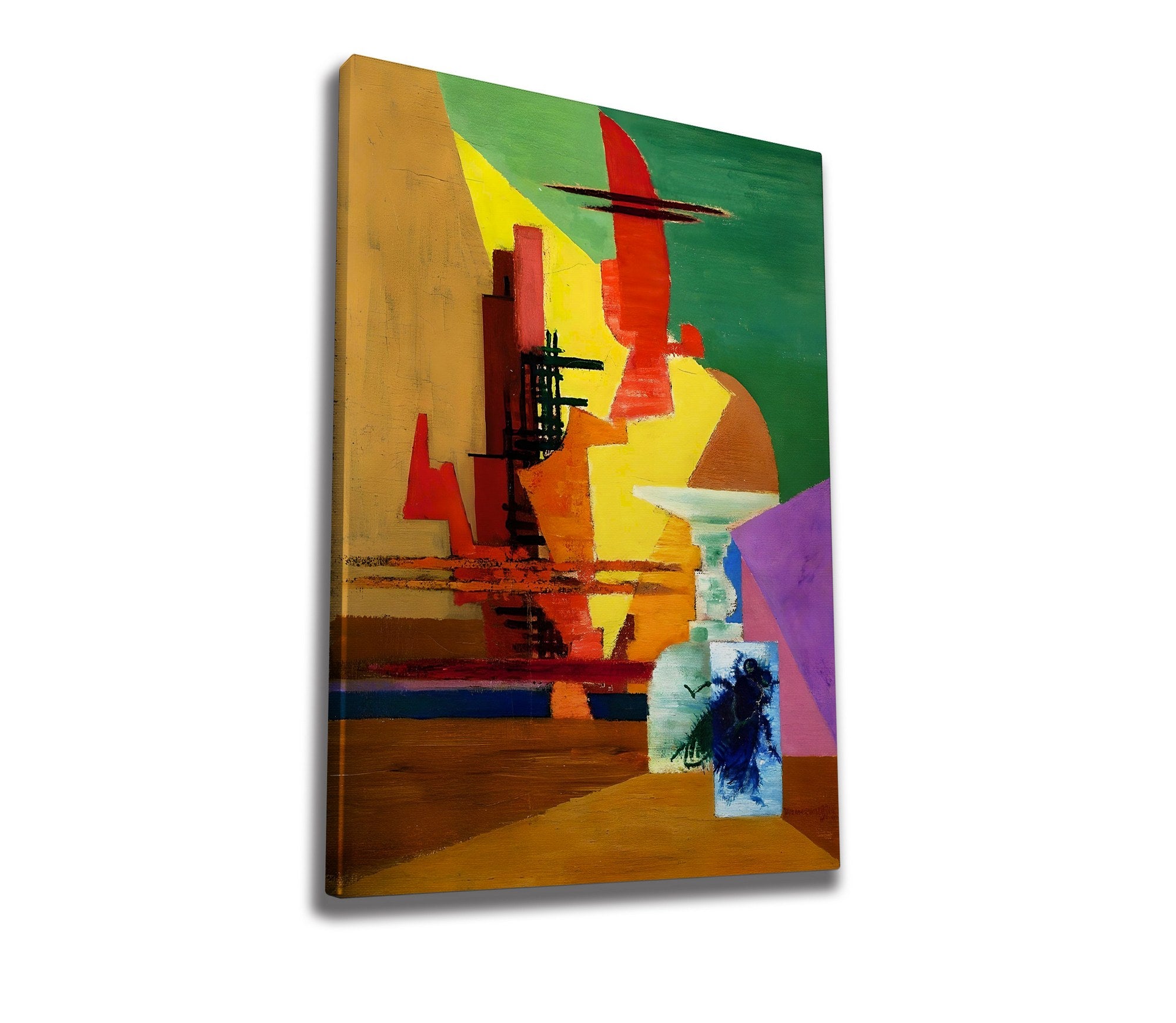 Quadro Decorativo em Tela WY331 - Impressão Digital Multicolor 50x70cm com Moldura de Madeira