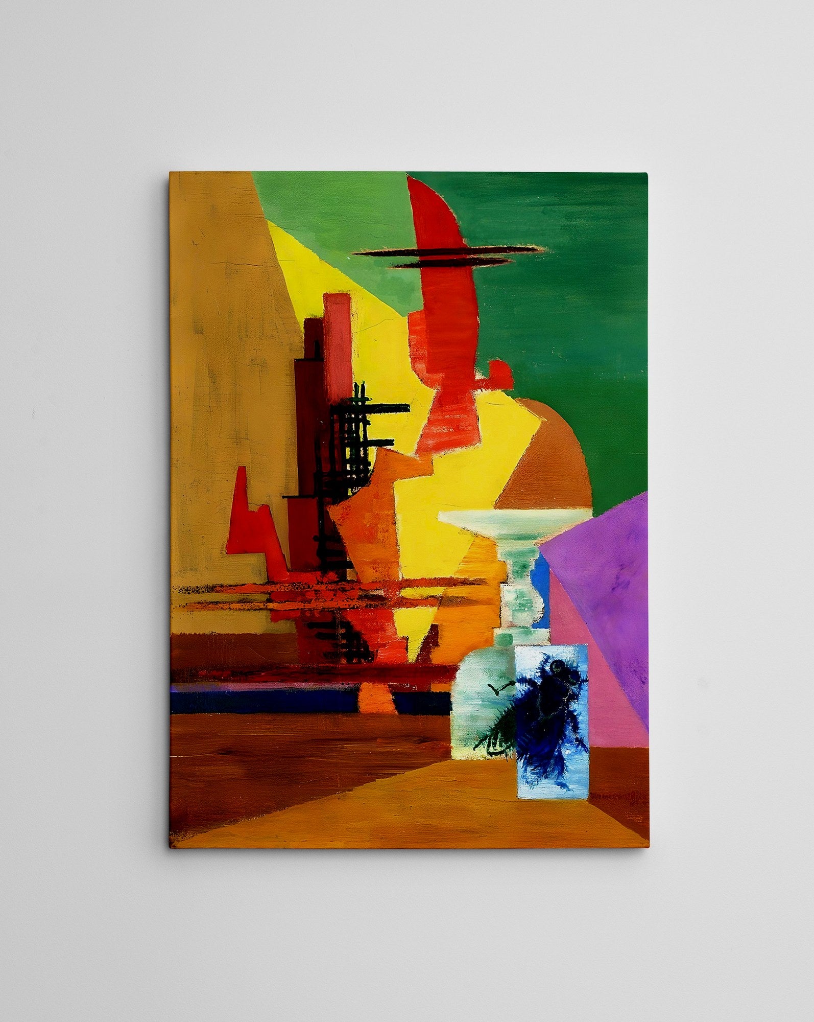 Quadro Decorativo em Tela WY331 - Impressão Digital Multicolor 50x70cm com Moldura de Madeira