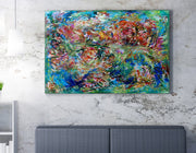 Quadro Decorativo em Tela WY332 - Impressão Digital Multicolor 50x70cm com Moldura de Madeira