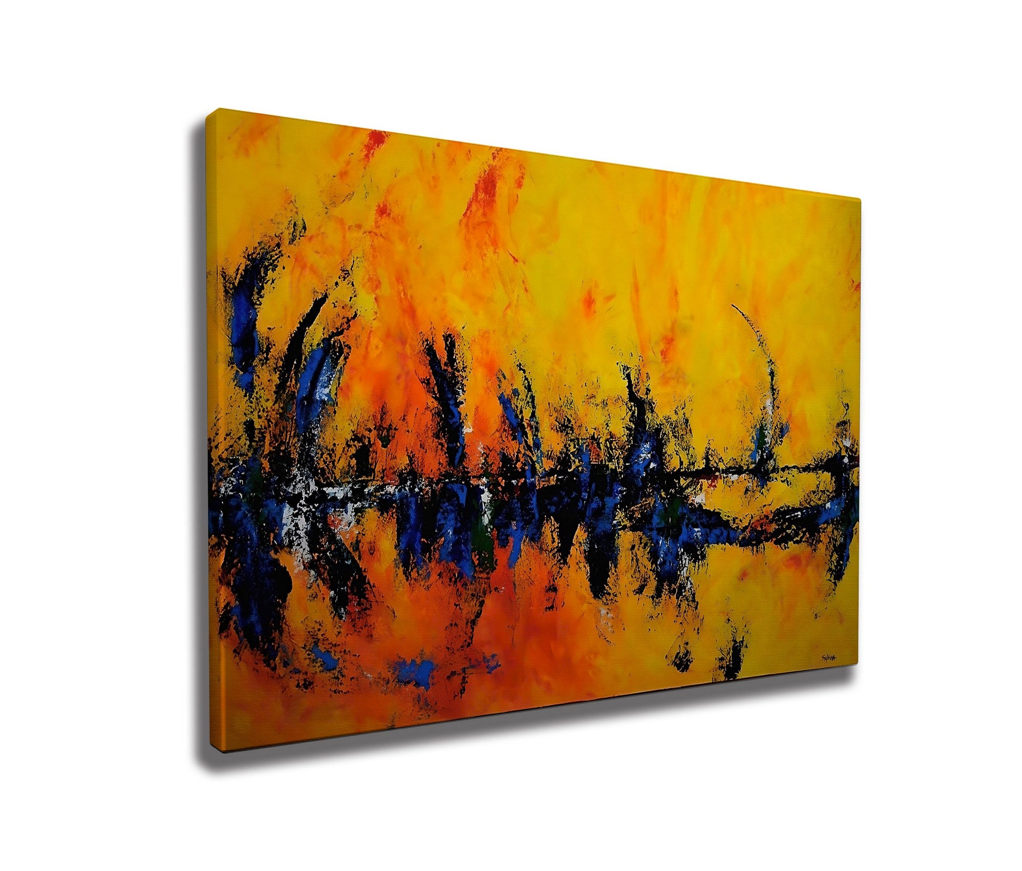 Quadro Decorativo em Tela WY333 Multicolor 50x70cm - Impressão Digital Premium com Moldura em Madeira