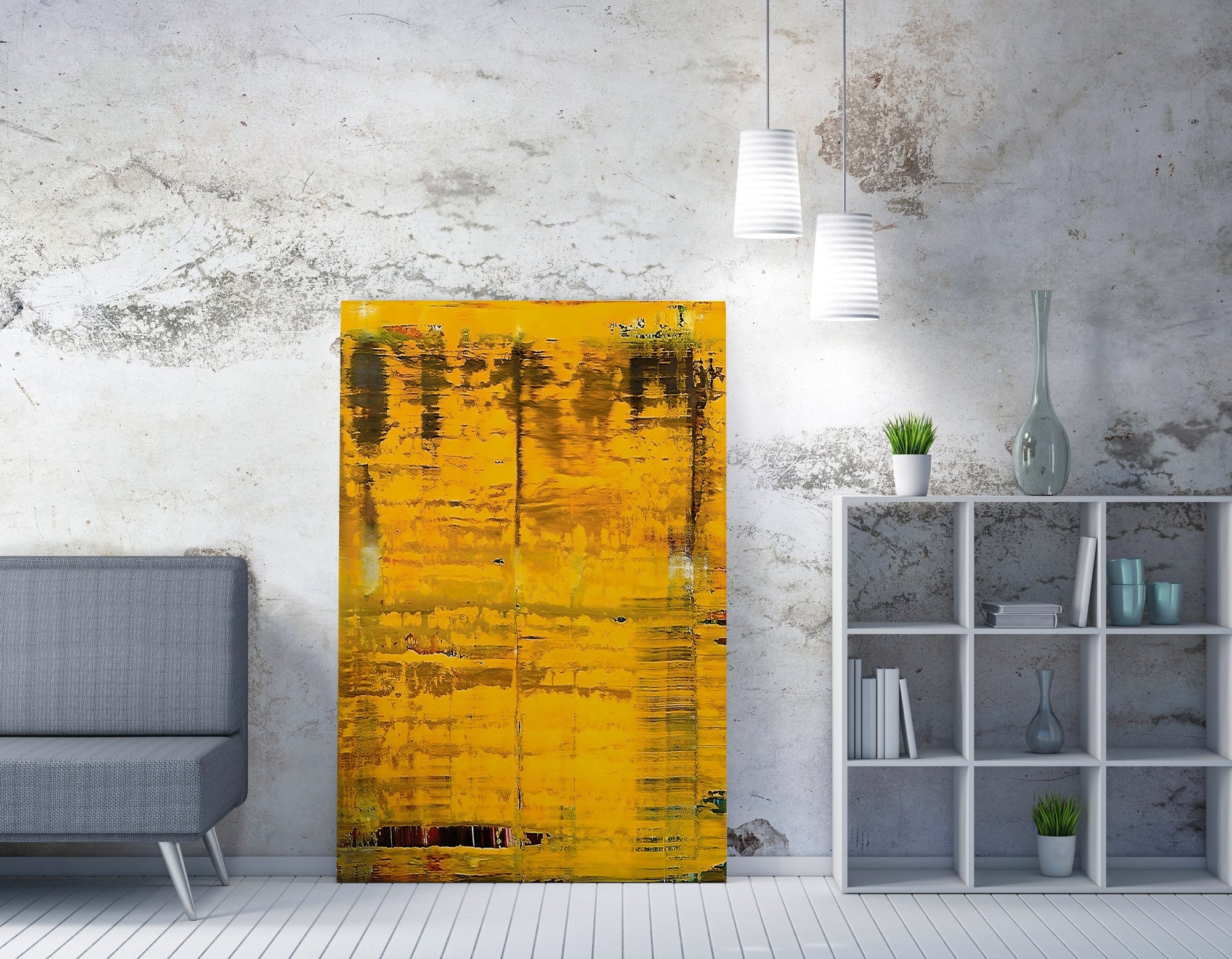 Quadro Decorativo em Tela WY334 - Impressão Digital Multicolor 50x70cm com Moldura de Madeira