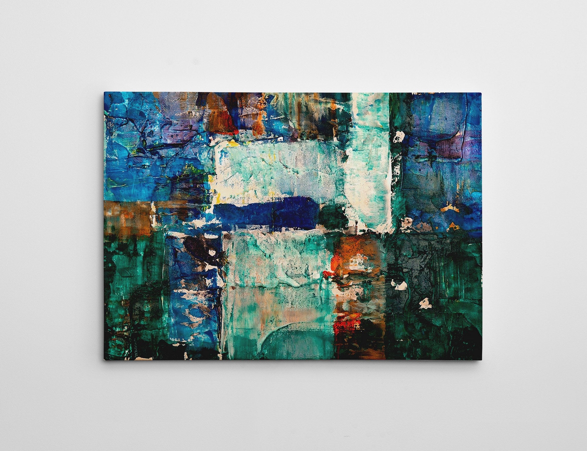 Quadro Decorativo em Tela WY335 - Impressão Digital Multicolor 50x70cm com Moldura de Madeira