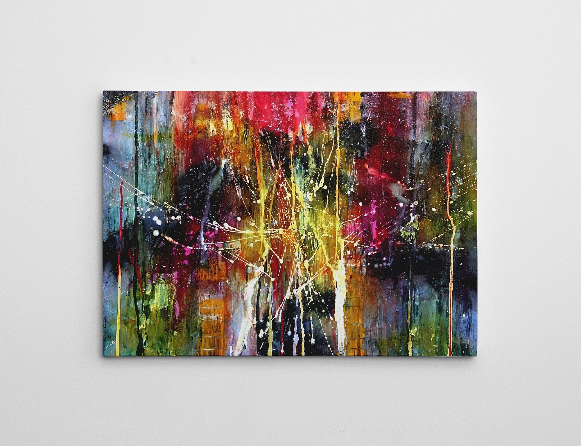 Quadro Decorativo em Tela WY337 Multicolor 50x70cm - Impressão Digital Premium com Moldura de Madeira