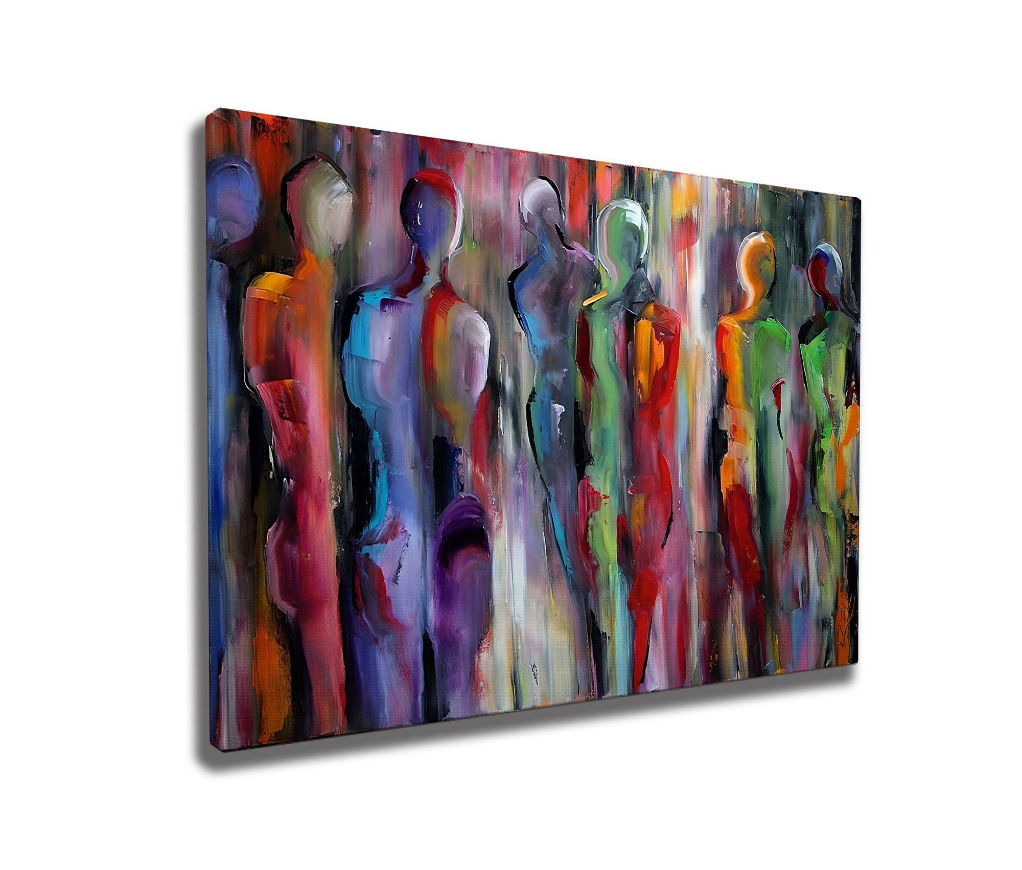 Quadro Decorativo em Tela WY338 Multicolor 50x70cm - Impressão Digital Premium com Moldura de Madeira