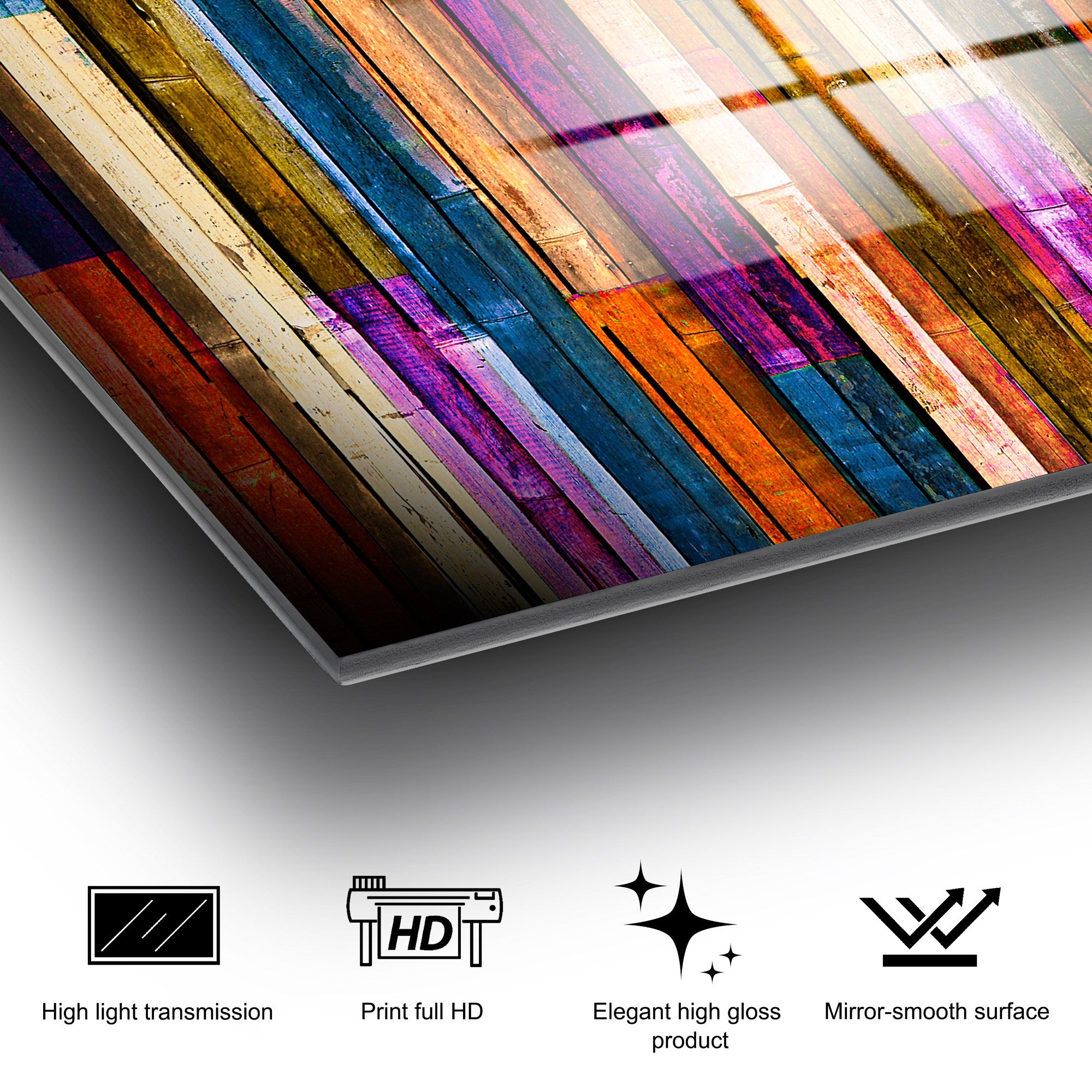 Pintura decorativa em vidro temperado – 70 x 100 cm – 100% vidro temperado