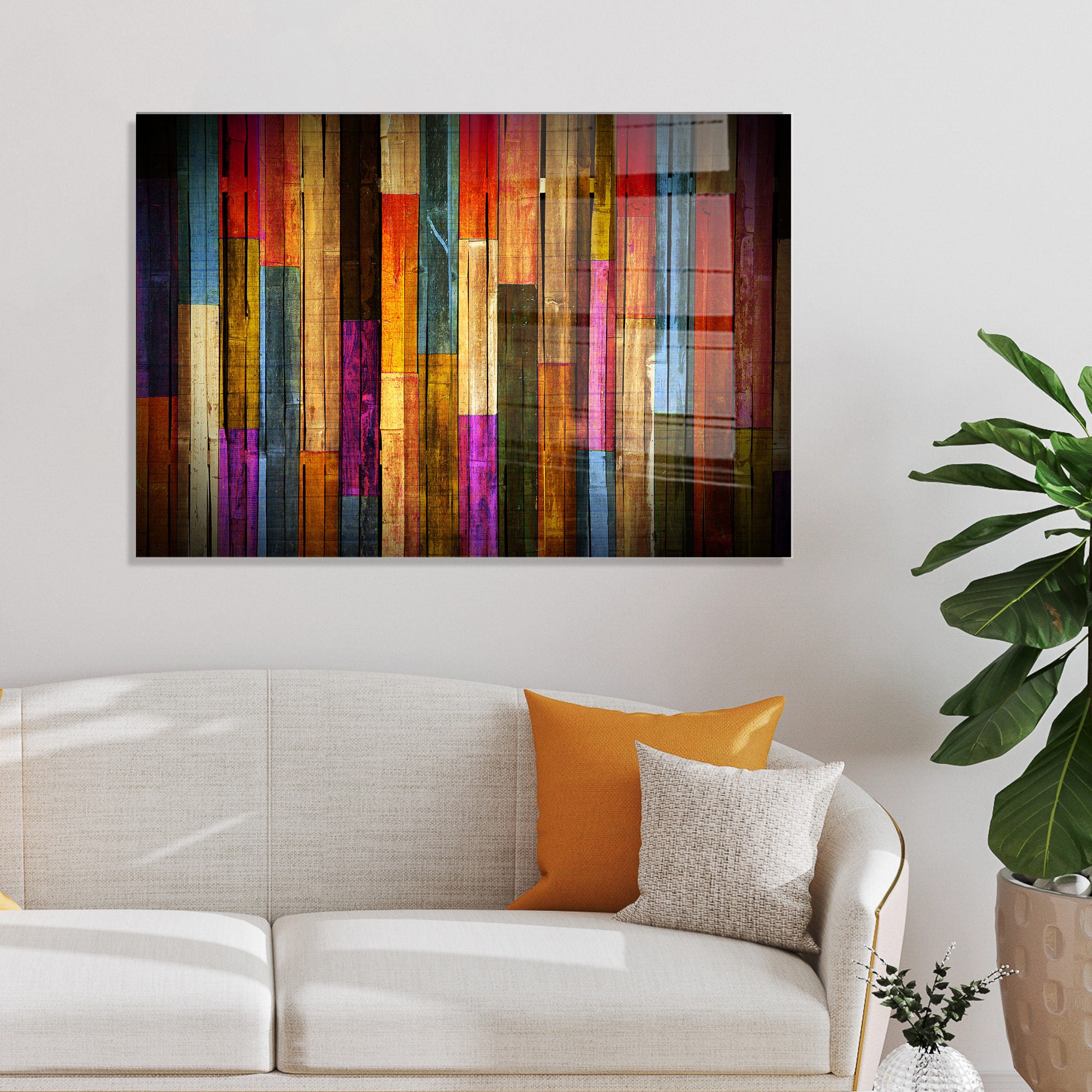 Pintura elegante em vidro temperado, 50 x 70 cm, 100% vidro temperado (4 mm) | Arte de parede deslumbrante para decoração de casa | Perfeita para sala de estar e escritório